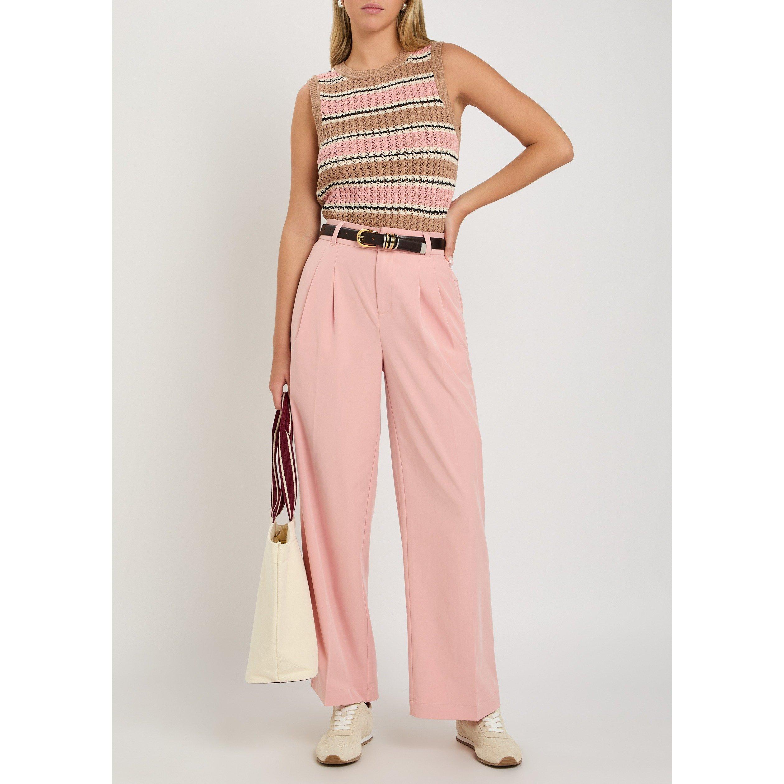 TAUPE - Varley - Women's Deeley Striped Cotton Slim-Fit Tank Top - 5