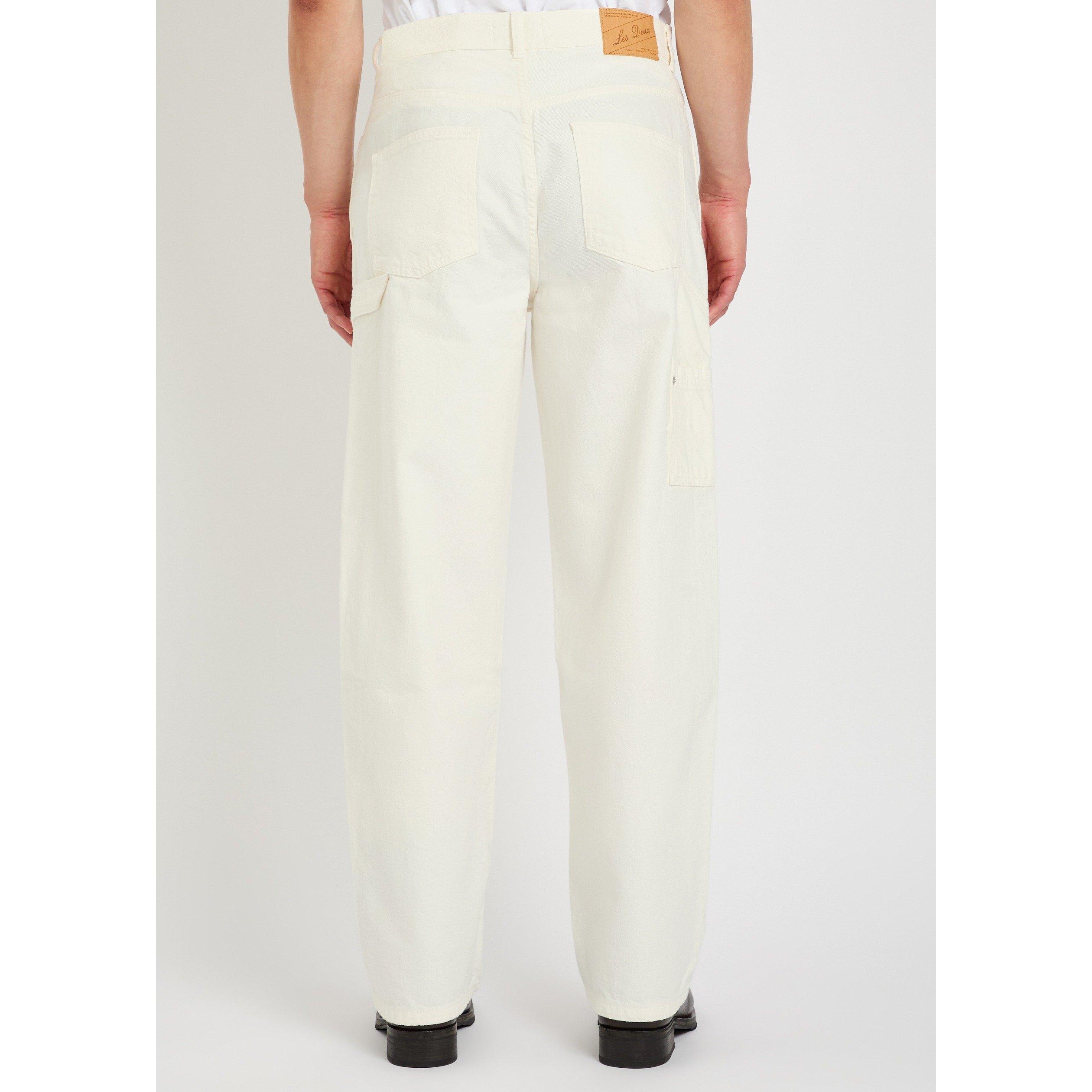 IVORY - Les Deux - Men's Carpenter Cotton Straight Leg Jeans - 3