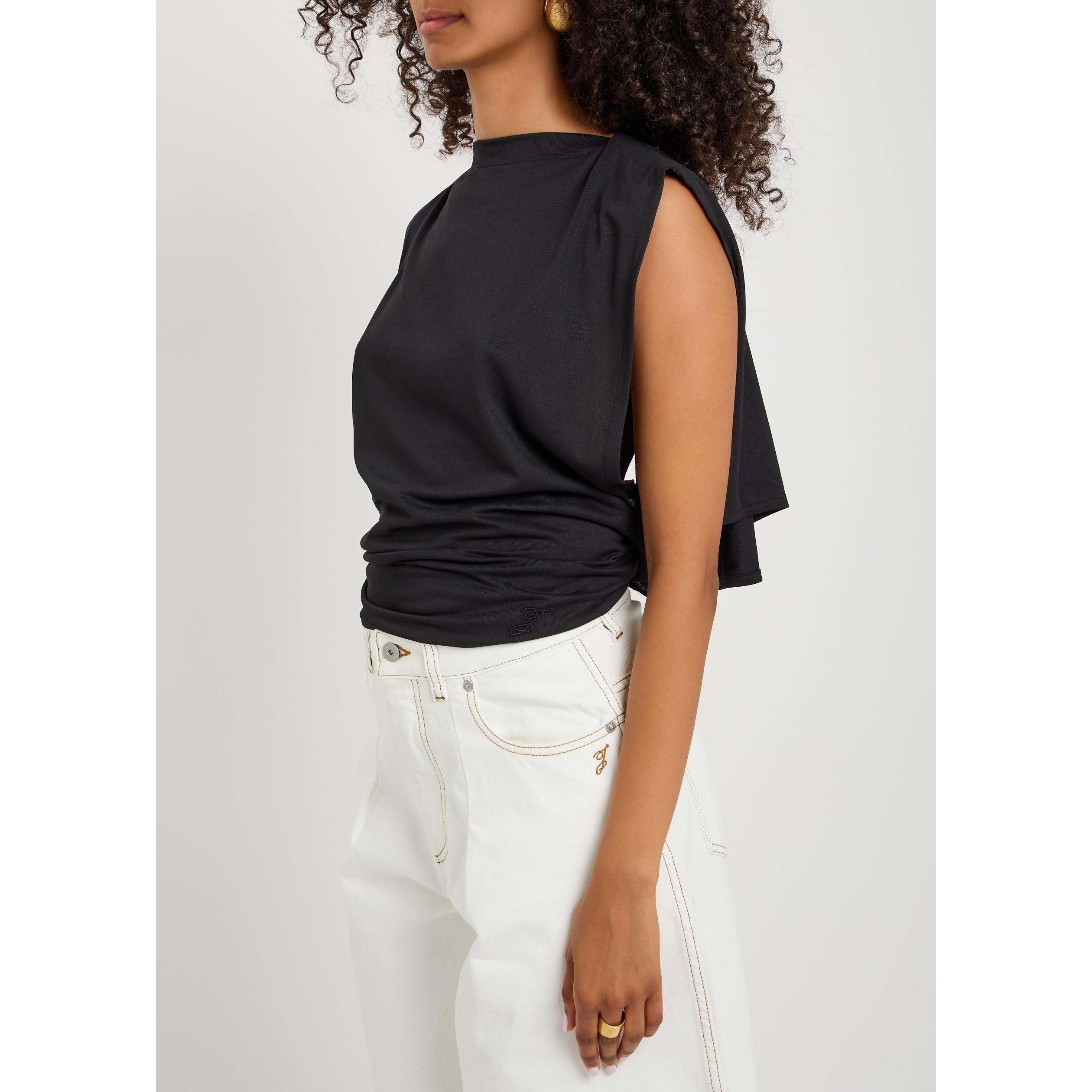 BLACK - Jacquemus - Women's Le Marcel Moisson Mock-Neck Relaxed-Fit Tank Top - 2