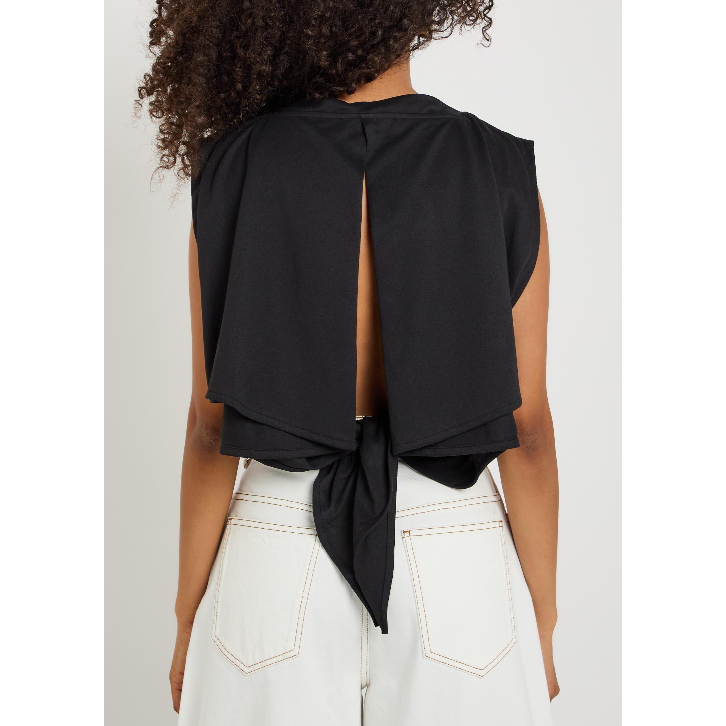 BLACK - Jacquemus - Women's Le Marcel Moisson Mock-Neck Relaxed-Fit Tank Top - 3