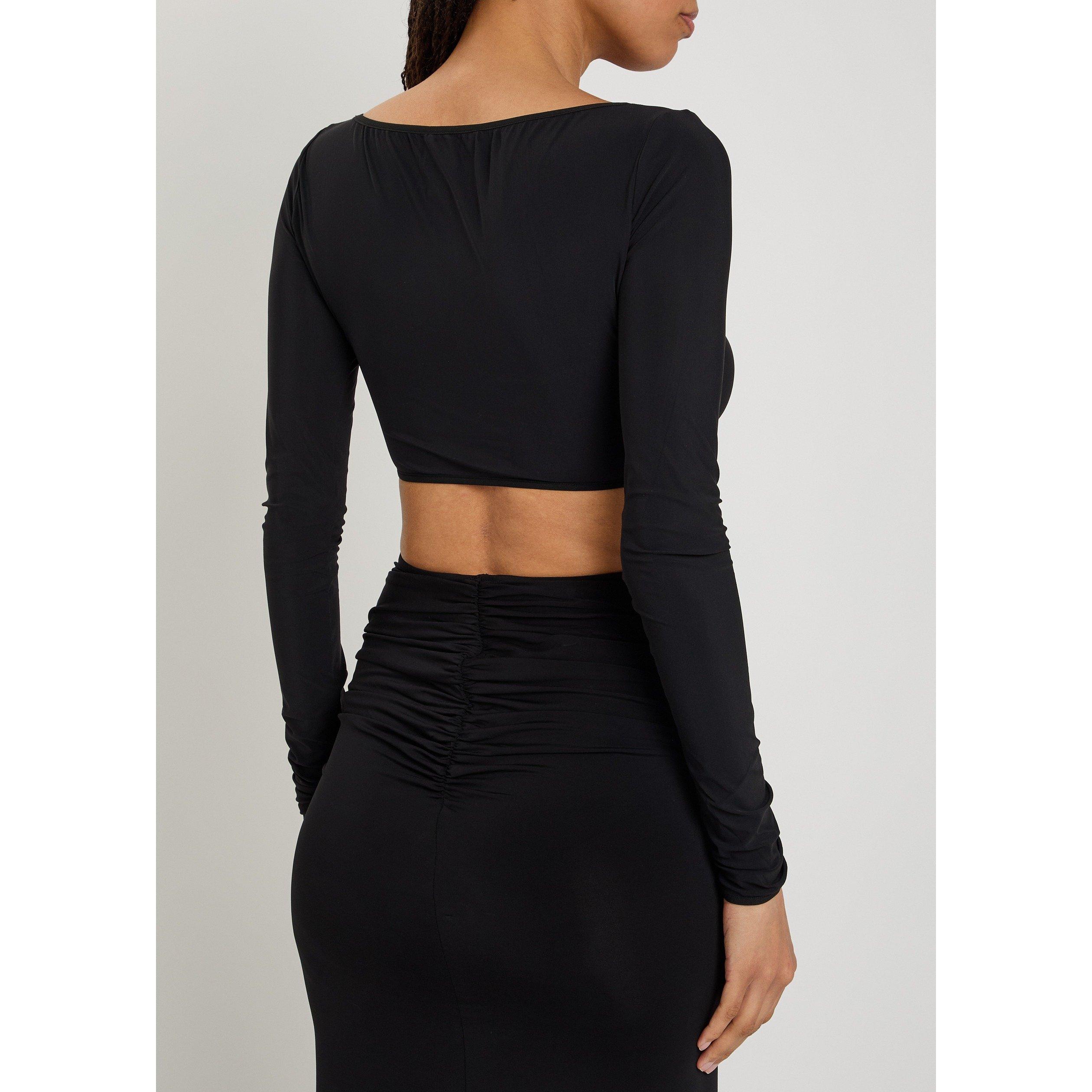 BLACK - Nensi Dojaka - RUCHED BALLET LONG SLEEVE TOP - 3