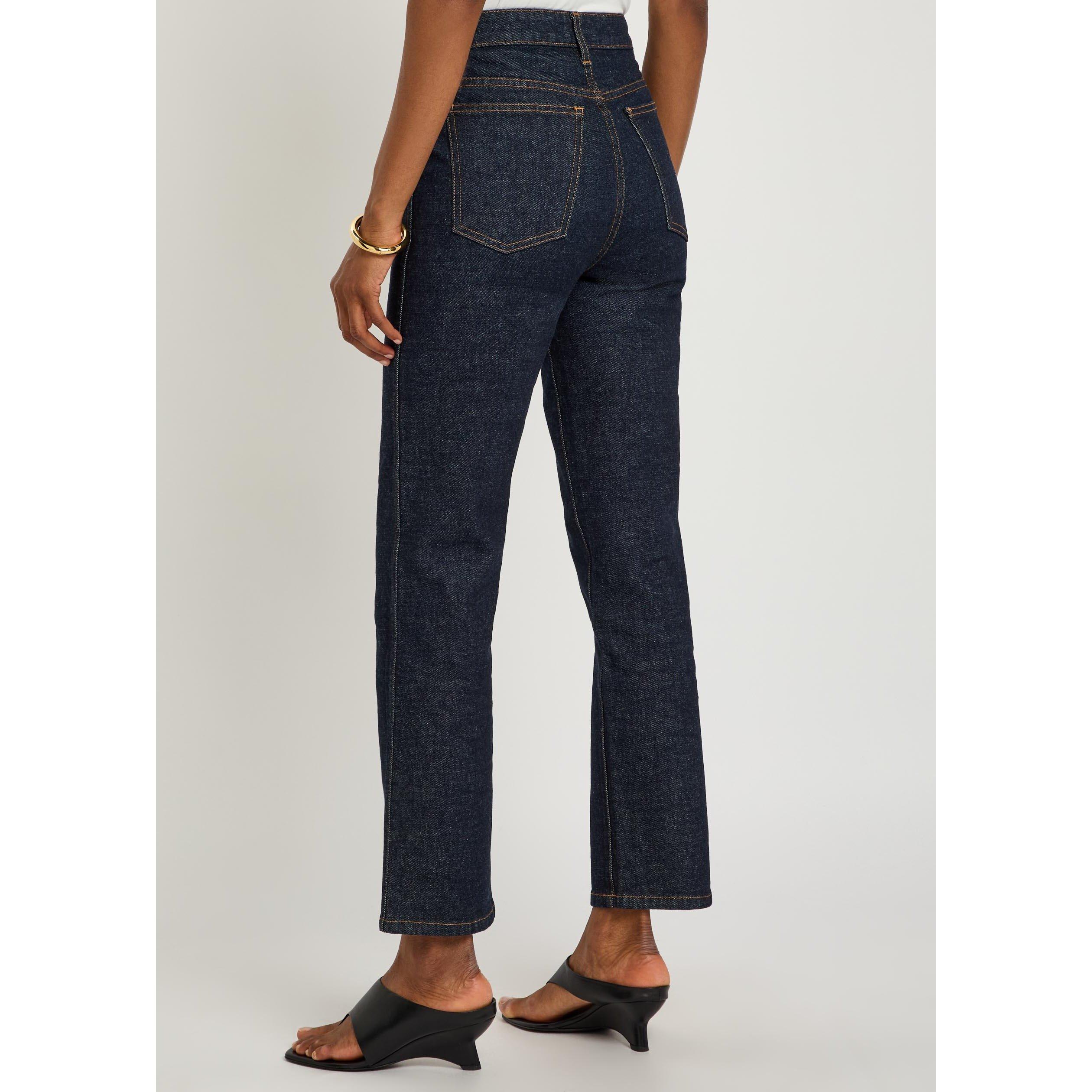 INDIGO - Khaite - Women's Abigail Cotton High-Rise Straight Leg Jeans - 3