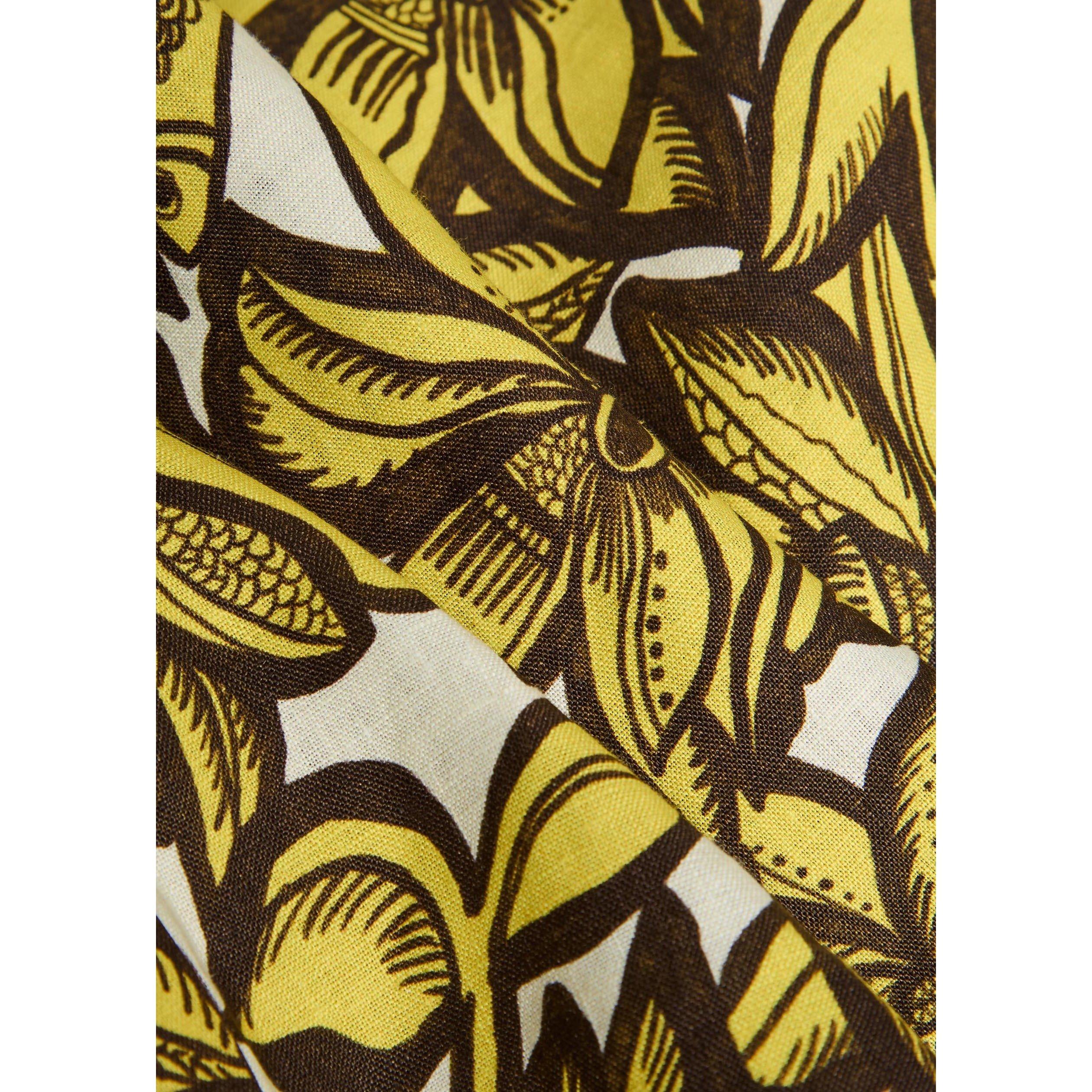 YELLOW - Alemais - Women's Mona Floral Hemp Wrap Skirt - 4