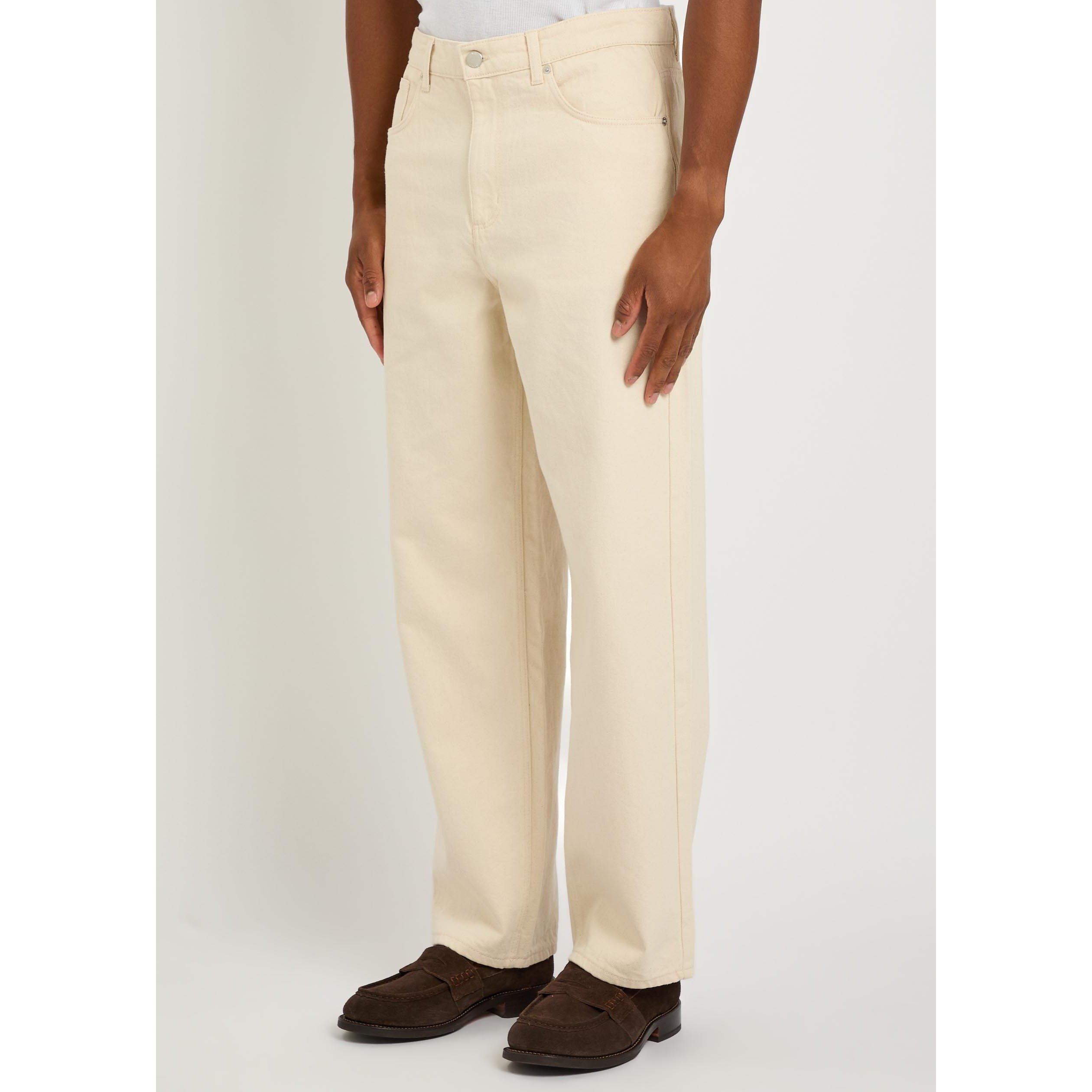 ECRU - Wax London - Men's Felix Cotton Loose-Fit Straight Leg Jeans - 2