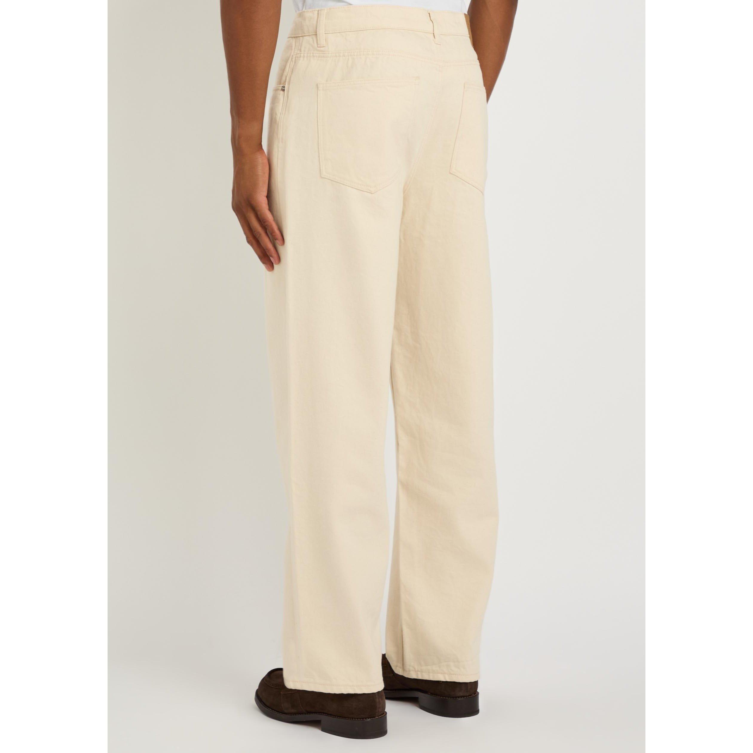 ECRU - Wax London - Men's Felix Cotton Loose-Fit Straight Leg Jeans - 3
