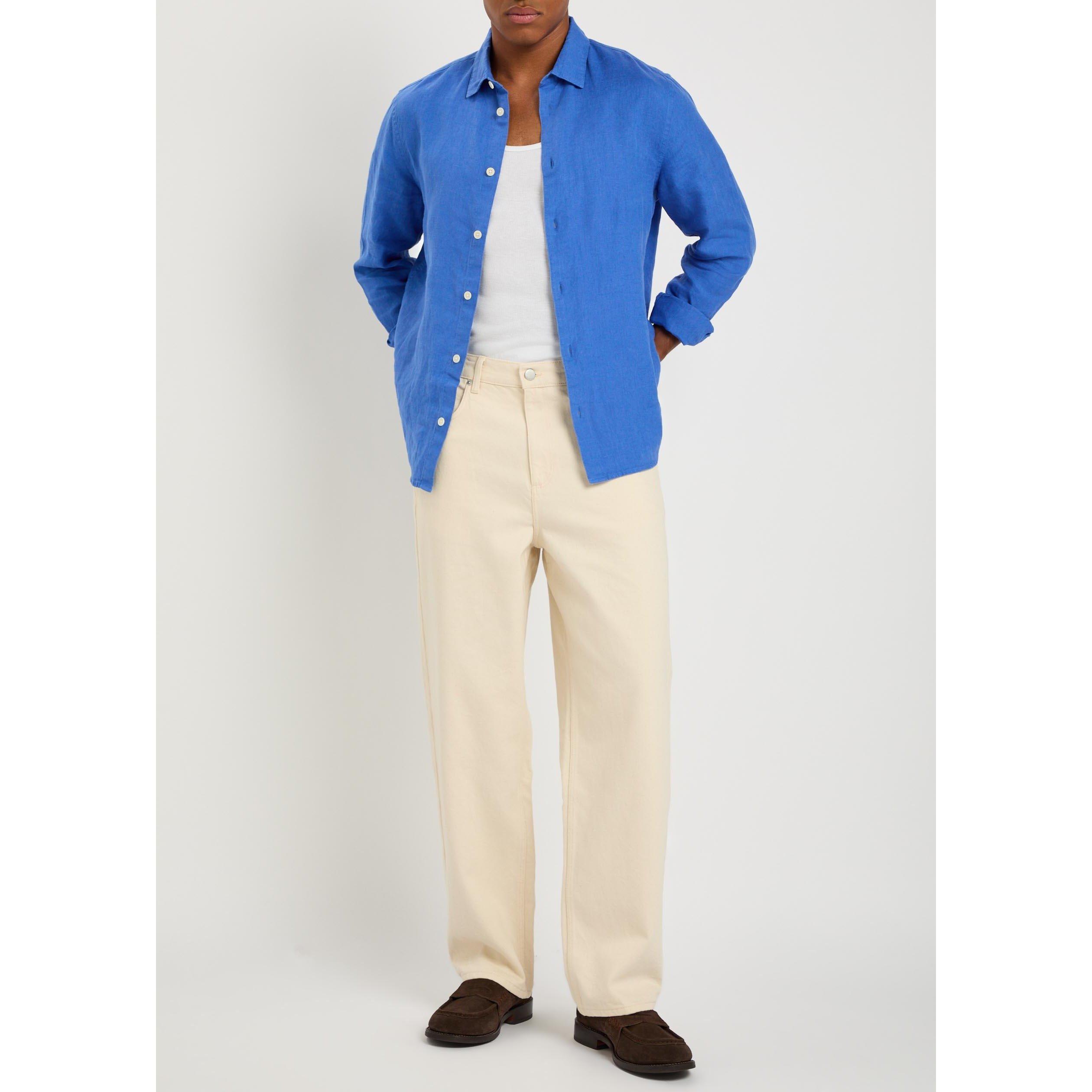 ECRU - Wax London - Men's Felix Cotton Loose-Fit Straight Leg Jeans - 5