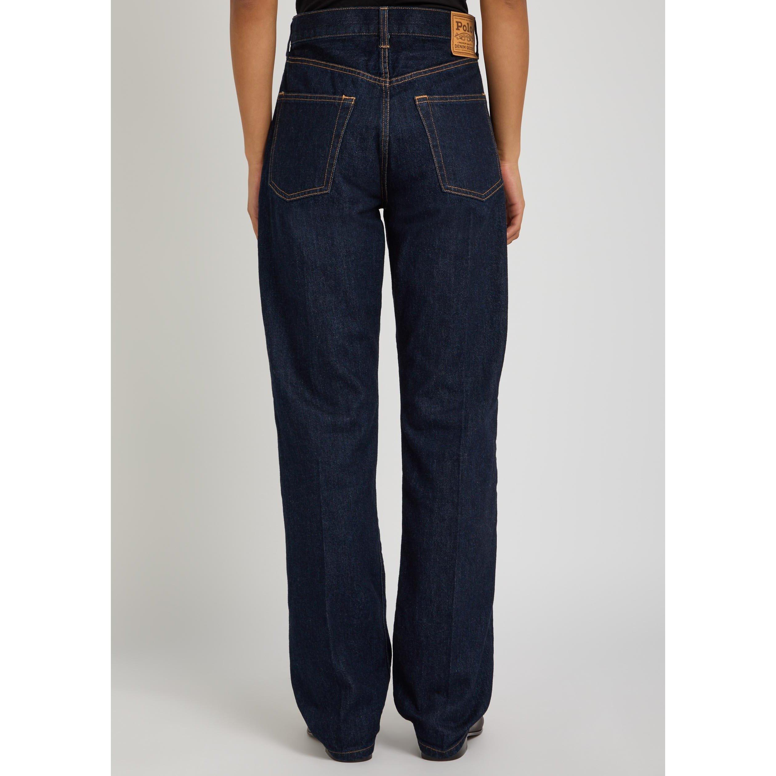 BLACK - Polo Ralph Lauren - Women's Cotton High-Waisted Straight Jeans - 3