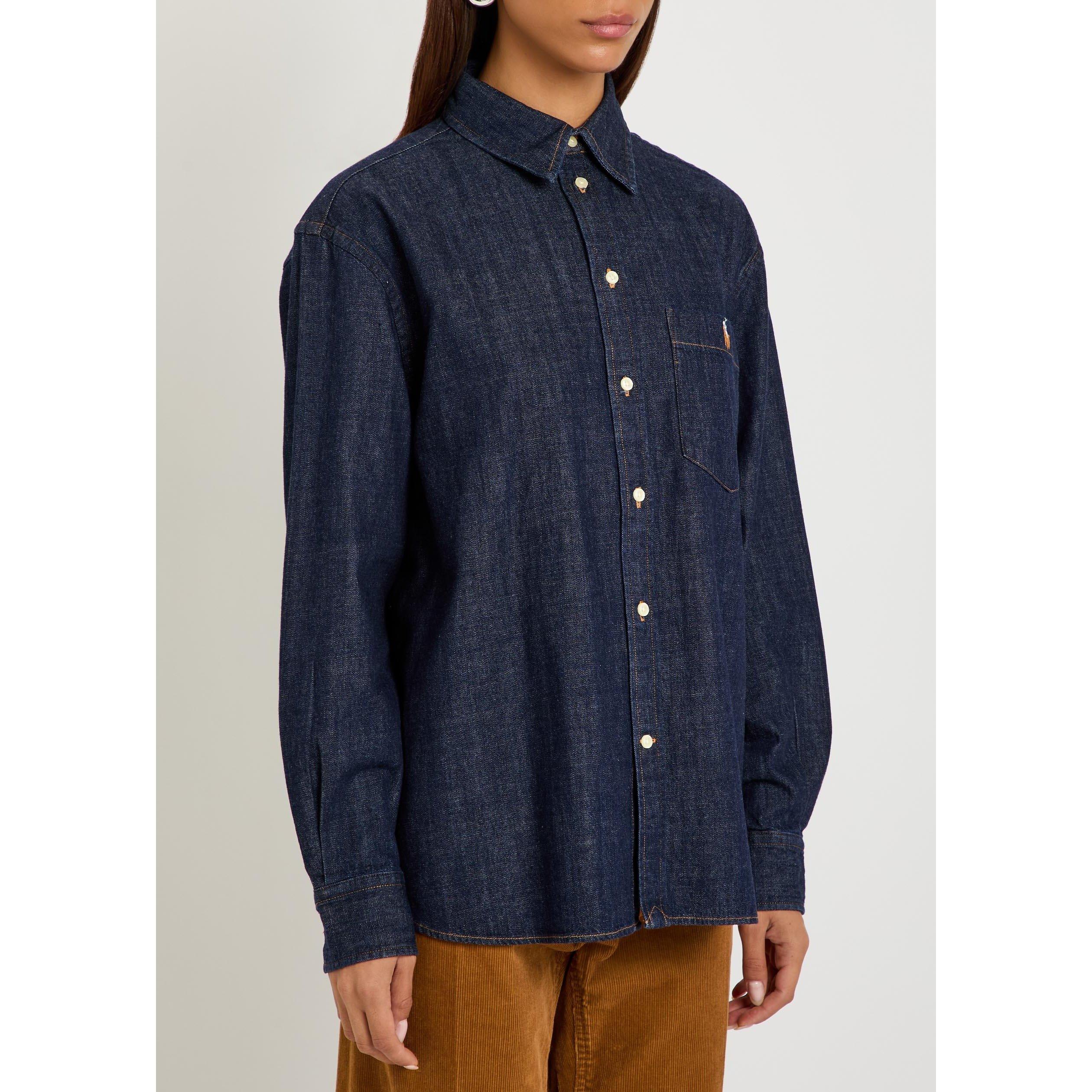 NAVY - Polo Ralph Lauren - Women's Long-Sleeve Regular Fit Denim Shirt - 2