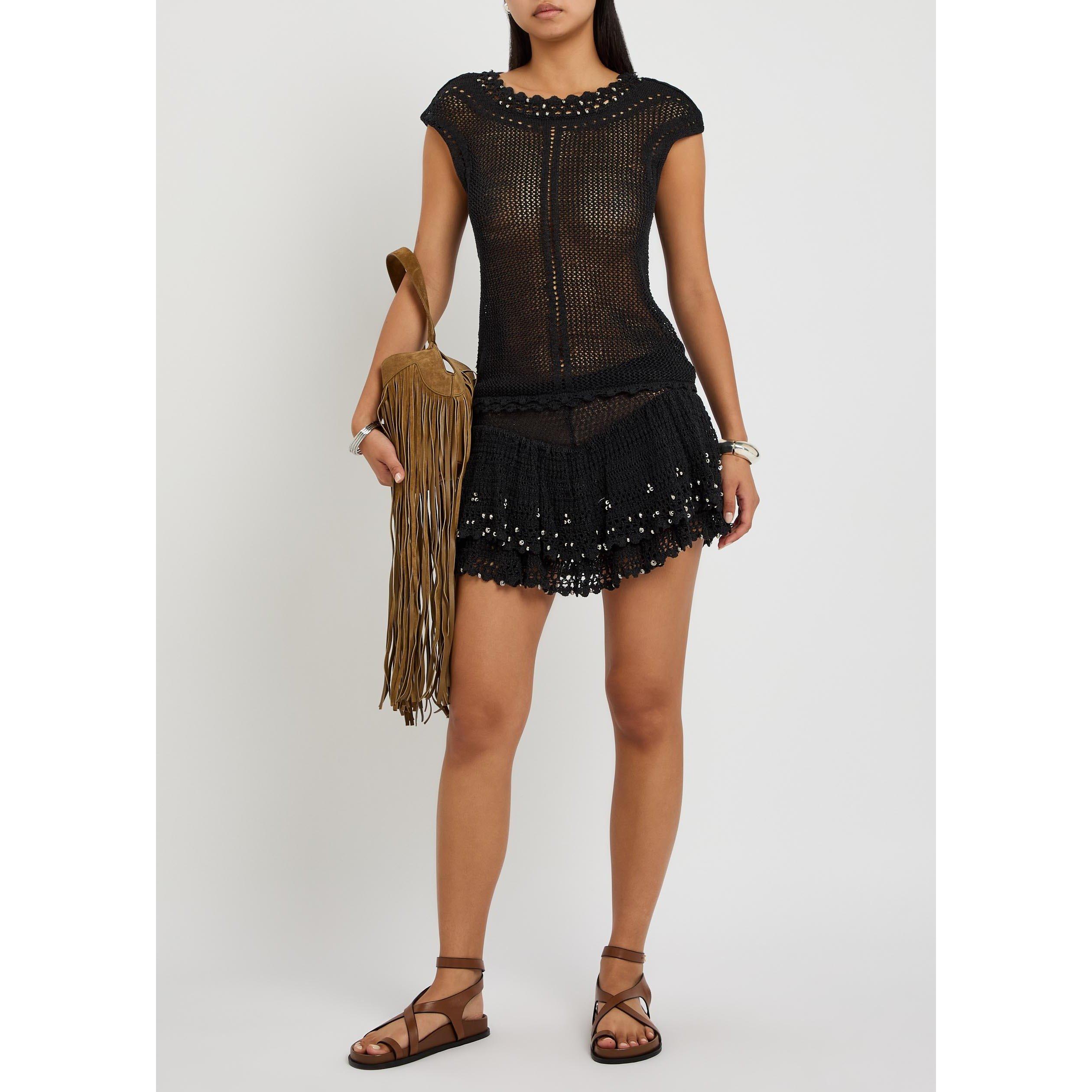 BLACK - Isabel Marant - Women's Crochet Cotton Tank Top - 5