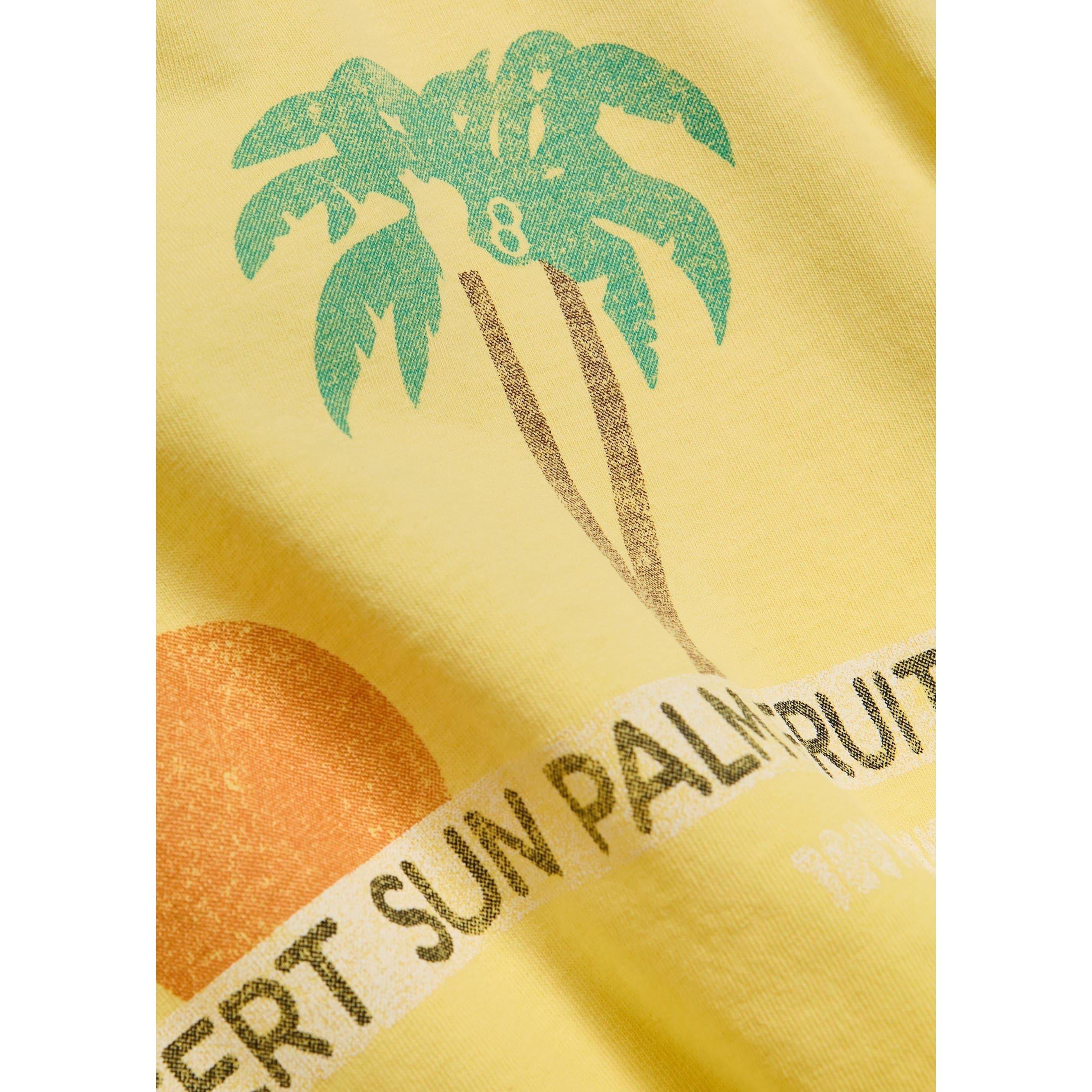 YELLOW - MOTHER - Women's the Itty Bitty Ringer Graphic Cotton Slim-Fit Cropped T-Shirt - 4