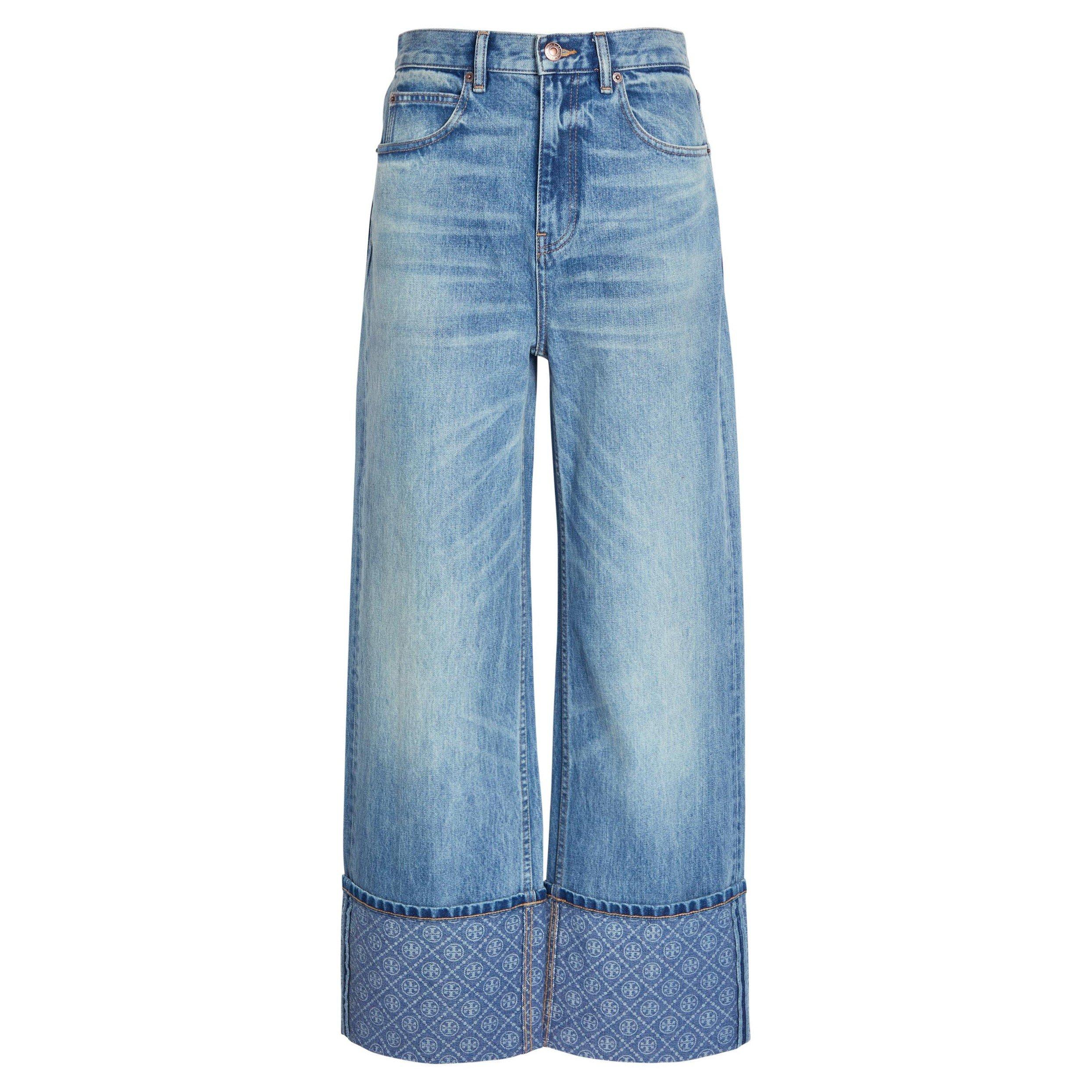BLUE - Tory Burch - J CONTRAST CUFF STRAIGHT LEG J