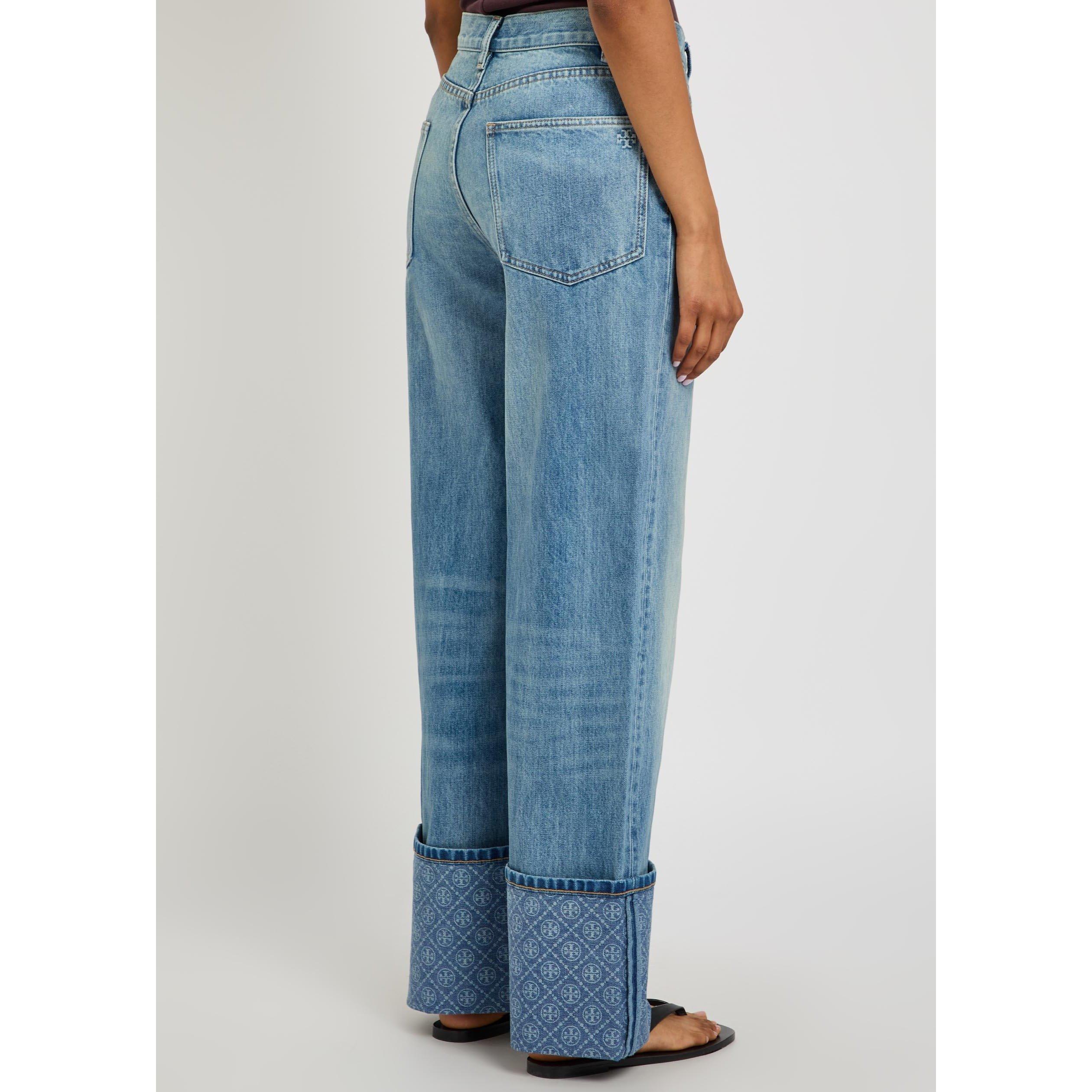 BLUE - Tory Burch - J CONTRAST CUFF STRAIGHT LEG J - 3