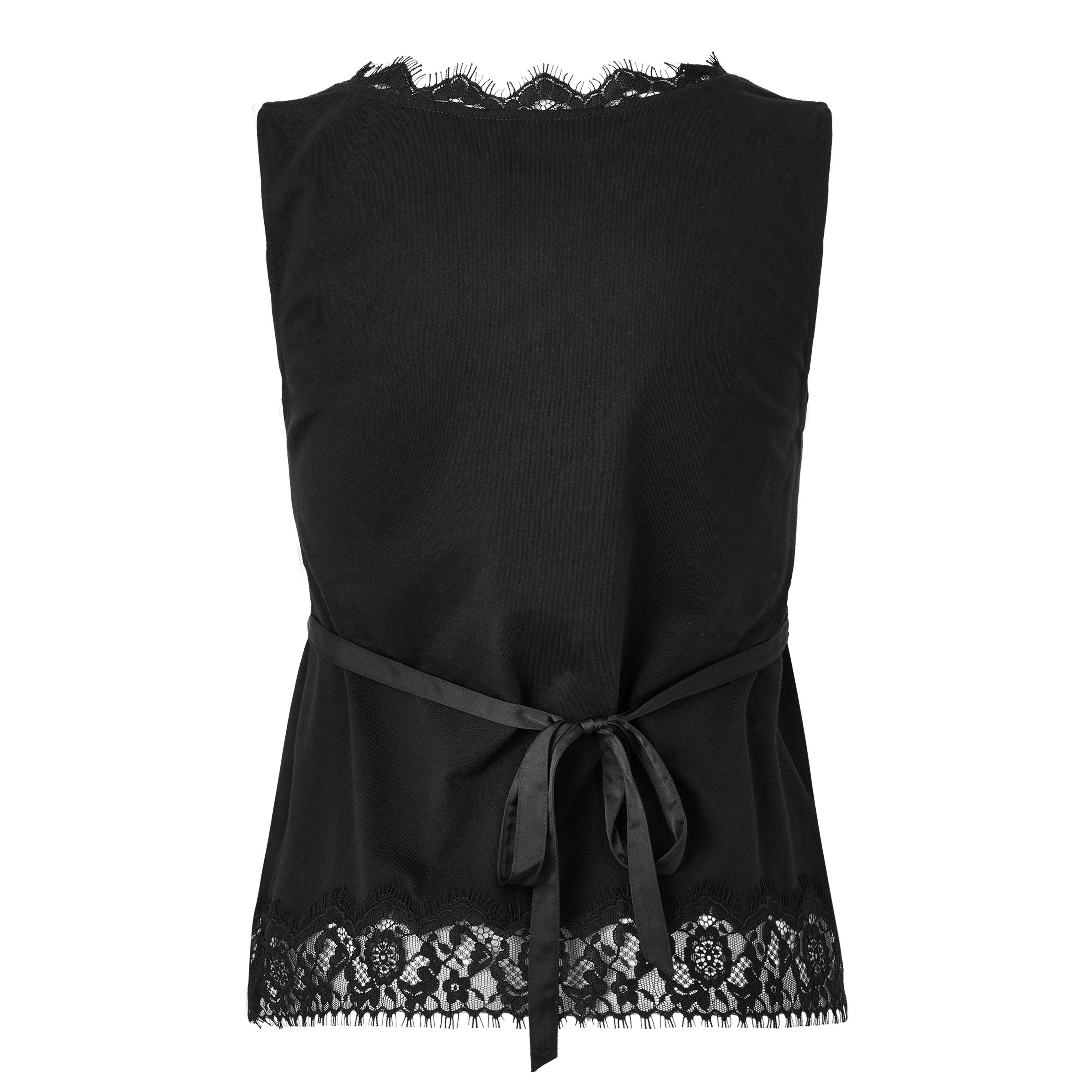 BLACK - Philip Lim - SATIN LACE COMBO SLVLS TO - 2