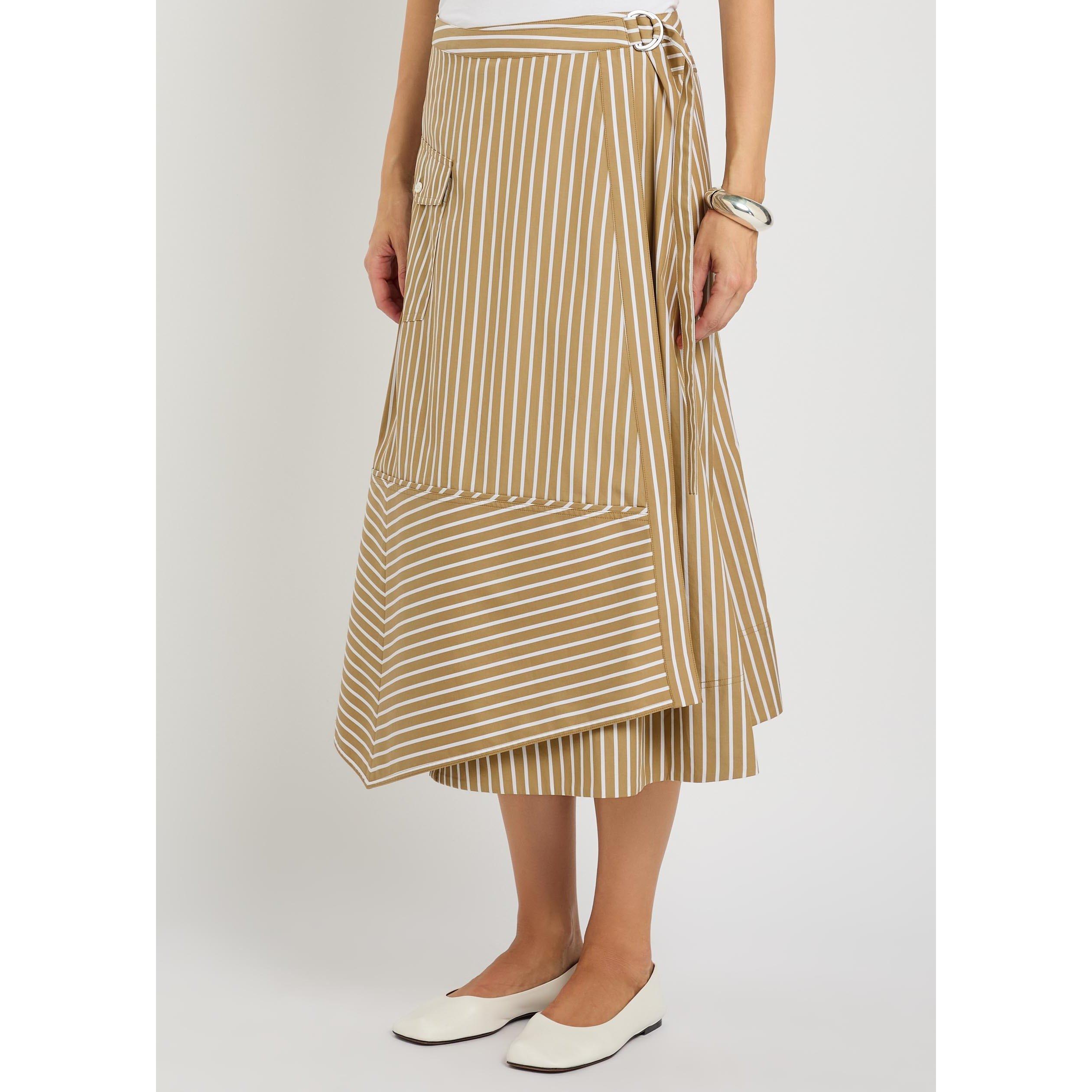 KHAKI - Philip Lim - SS STRIPE WRAP SKIRT WITH ASSY - 2