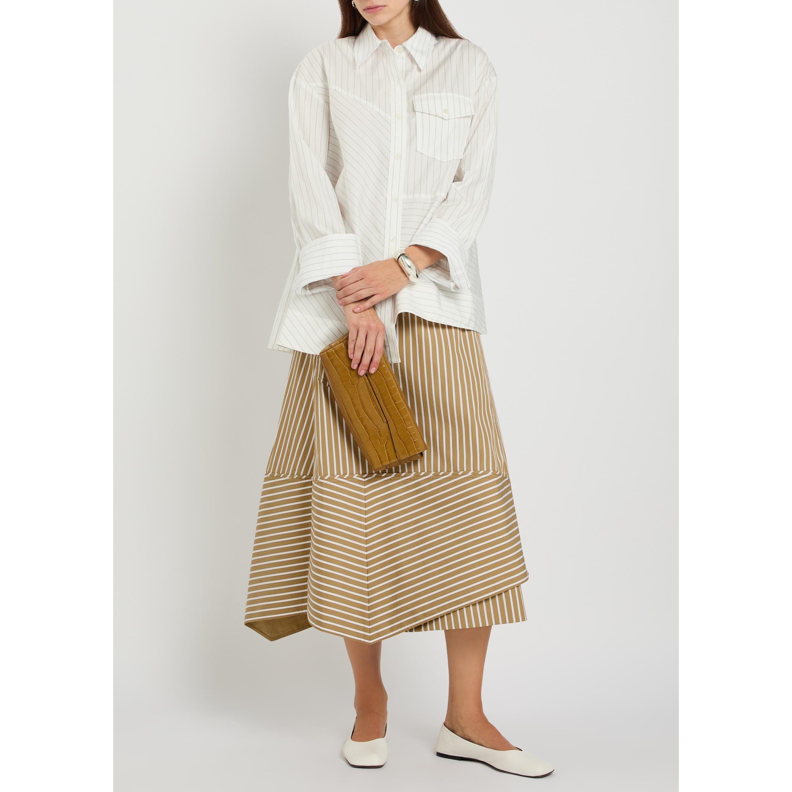 KHAKI - Philip Lim - SS STRIPE WRAP SKIRT WITH ASSY - 5