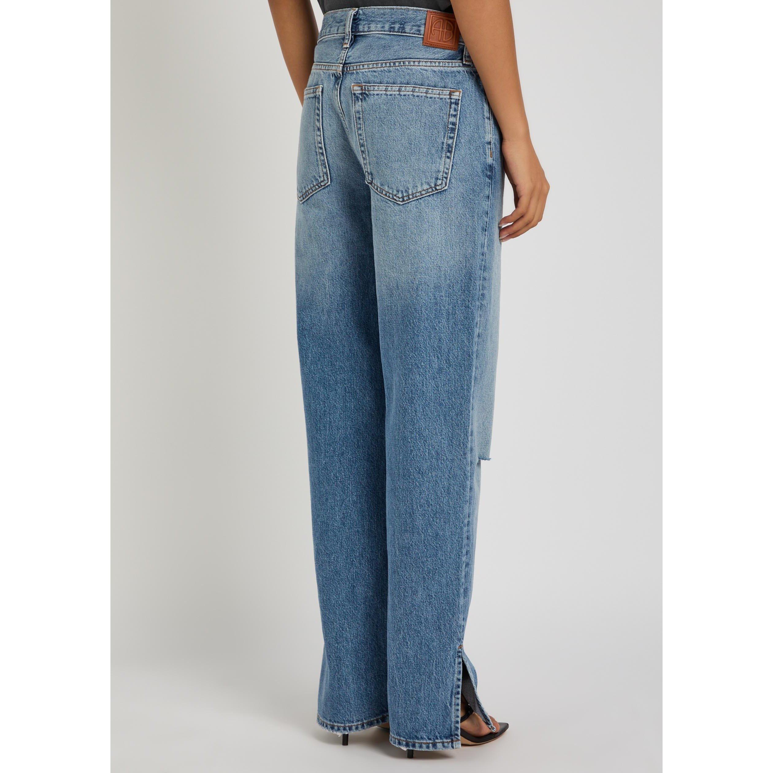 DENIM - Anine Bing - Women's Roy Cotton Straight Leg Jeans - 3