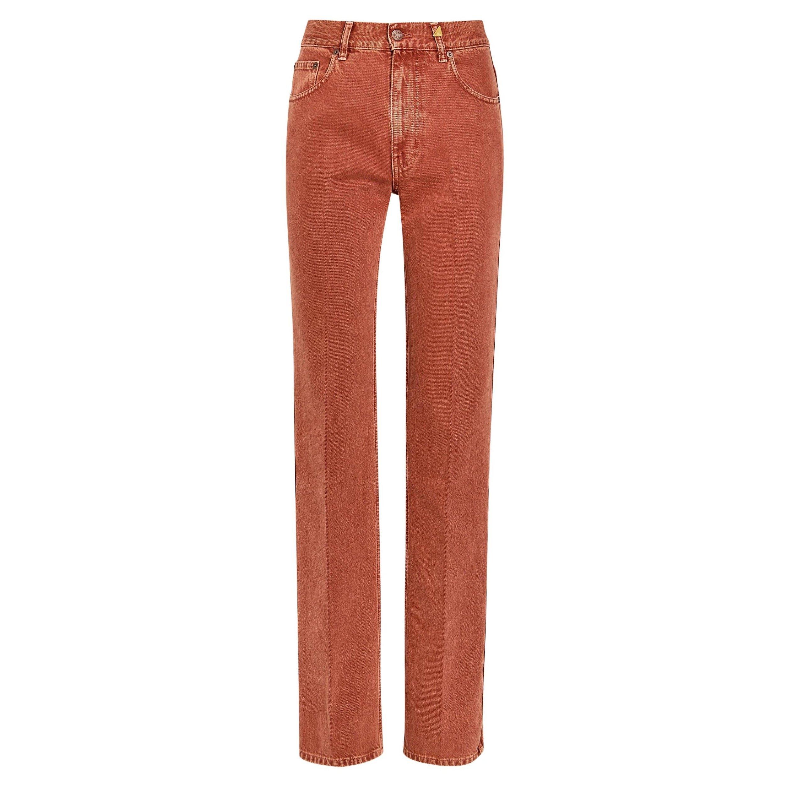 BROWN - Chloe - Women's Cotton High-Rise Straight-Leg Jeans - 1