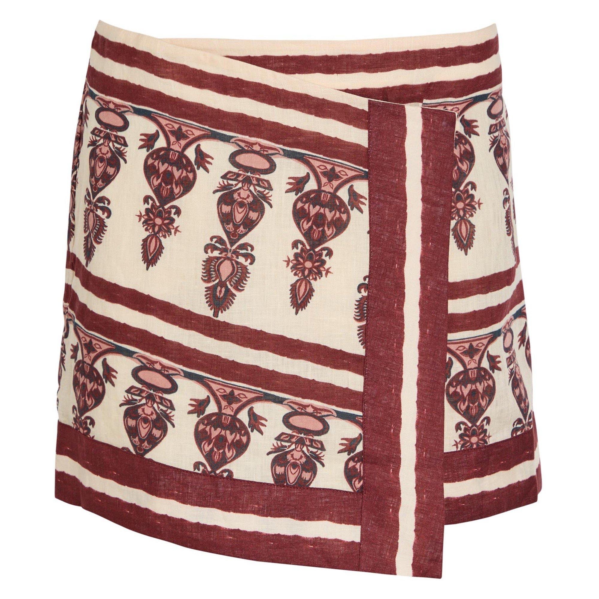 ECRU - Johanna Ortiz - LINEN ECRU/WINE ROOTS WRAP SKI