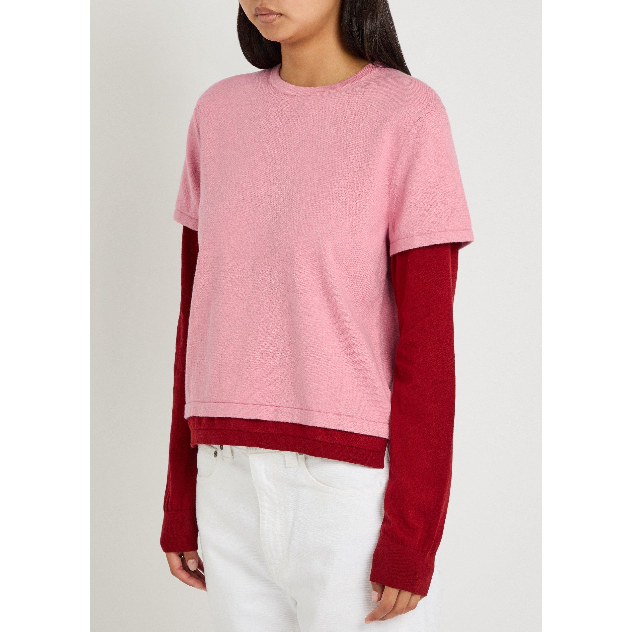 PINK AND OTHER - Guest in Residence - Women's Layer Cotton Cashmere Crew-Neck Long-Sleeve T-Shirt - 2