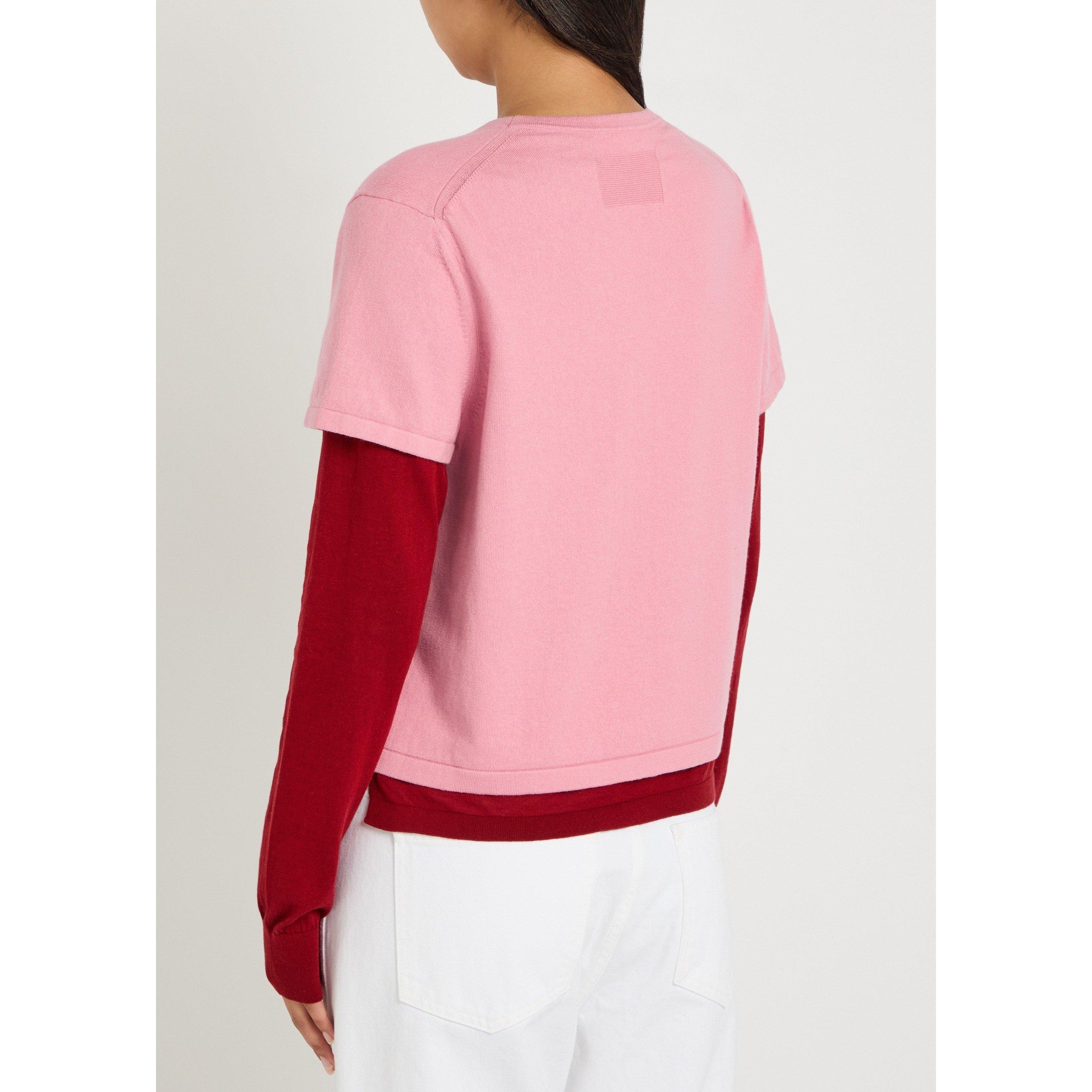PINK AND OTHER - Guest in Residence - Women's Layer Cotton Cashmere Crew-Neck Long-Sleeve T-Shirt - 3