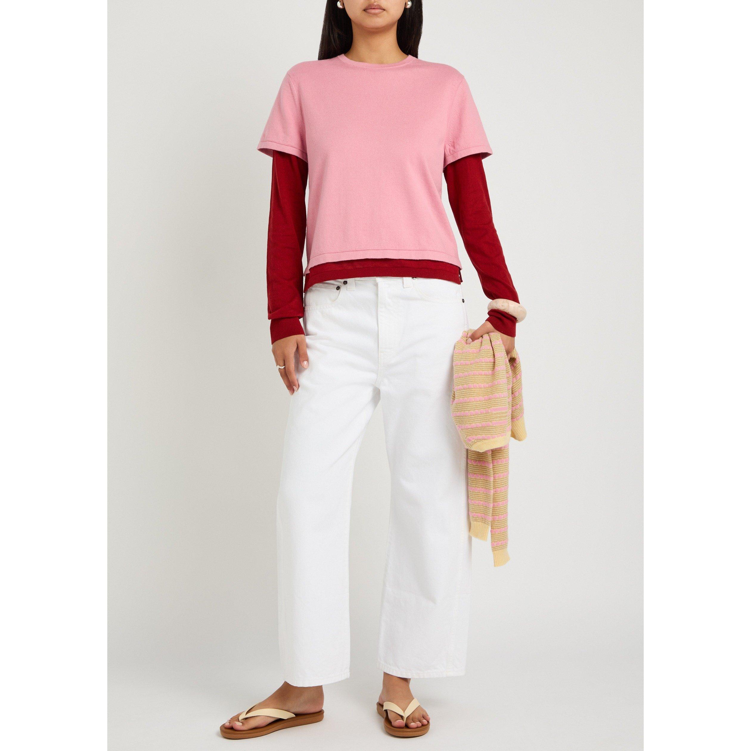 PINK AND OTHER - Guest in Residence - Women's Layer Cotton Cashmere Crew-Neck Long-Sleeve T-Shirt - 5