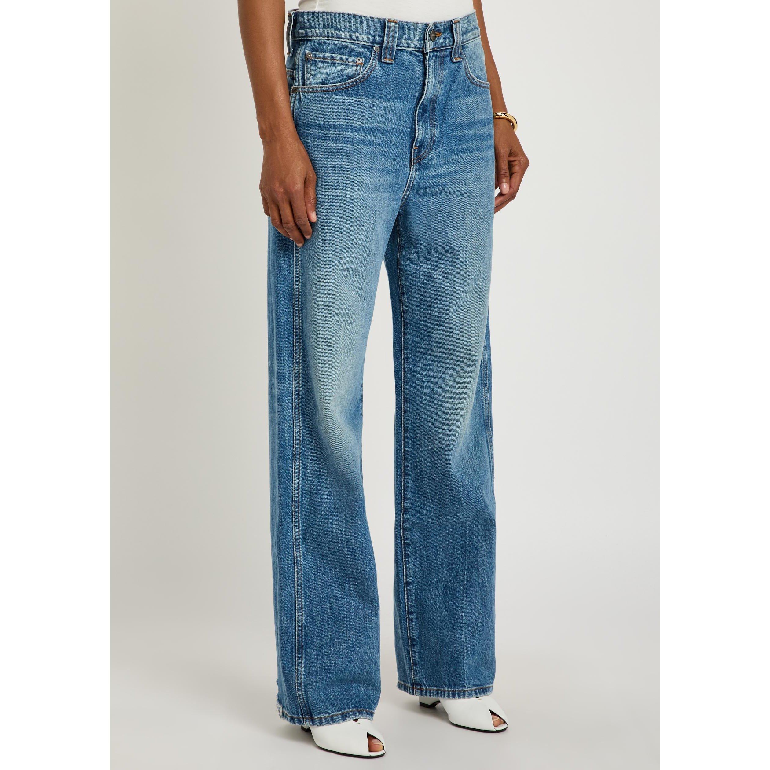 DENIM - Khaite - Women's Bonnie Cotton Straight-Leg Jeans - 2