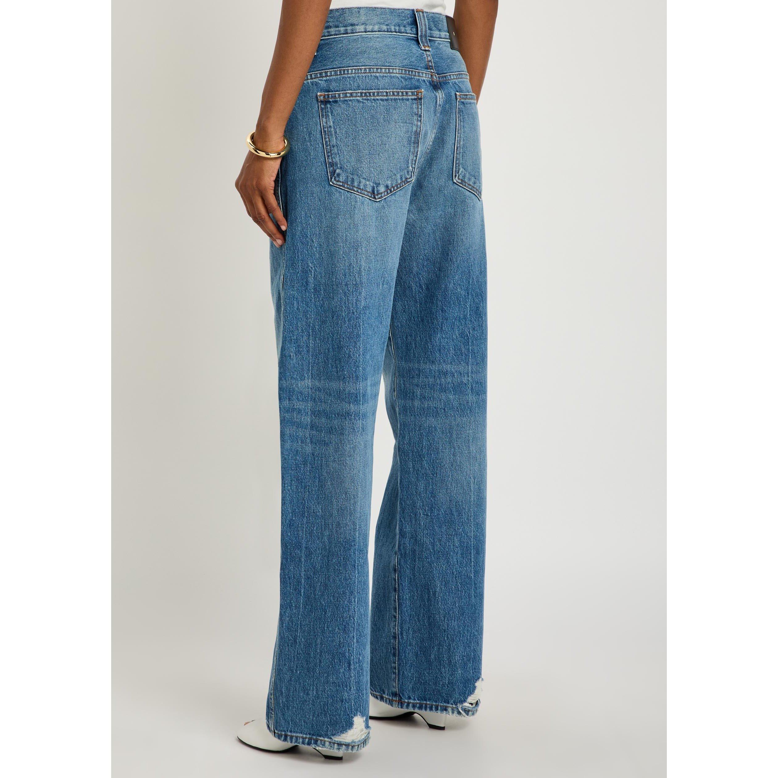 DENIM - Khaite - Women's Bonnie Cotton Straight-Leg Jeans - 3