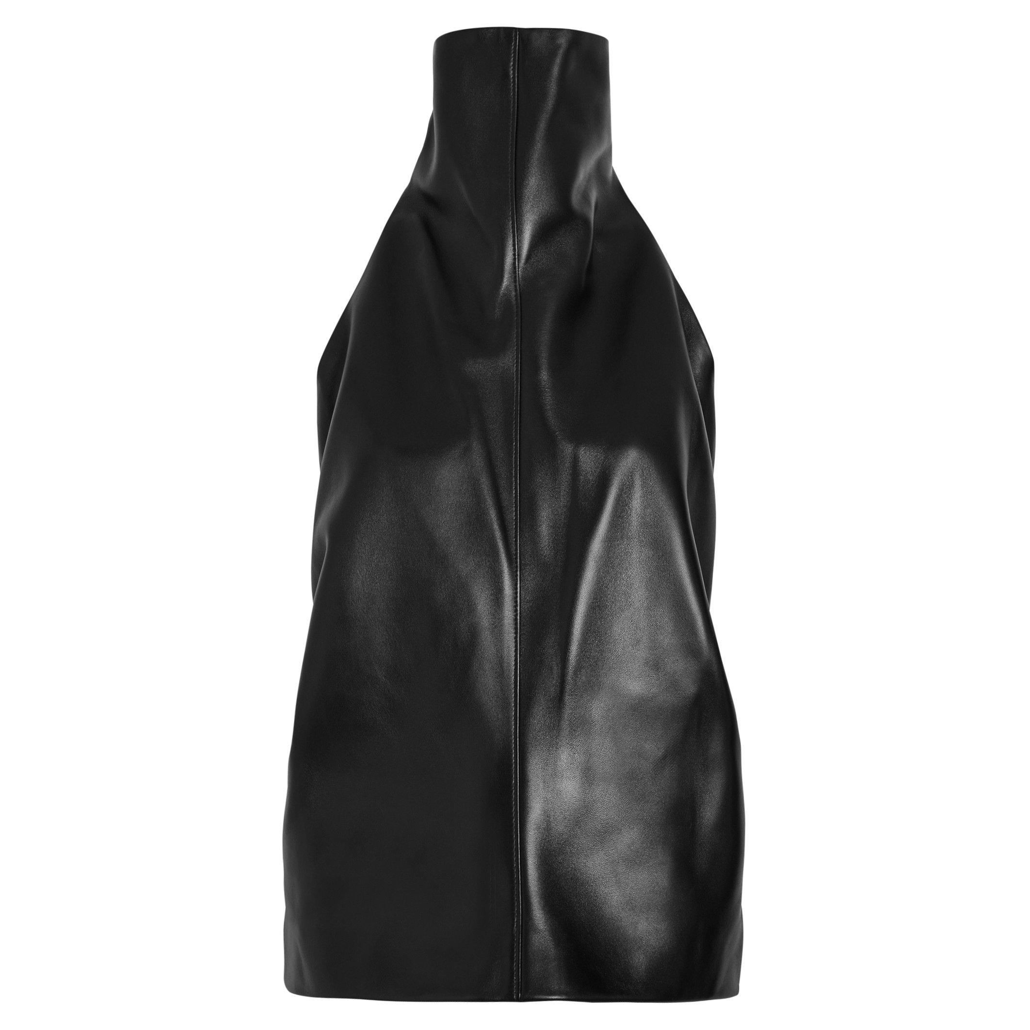BLACK - Khaite - Women's Rone Leather Halterneck Top - 1