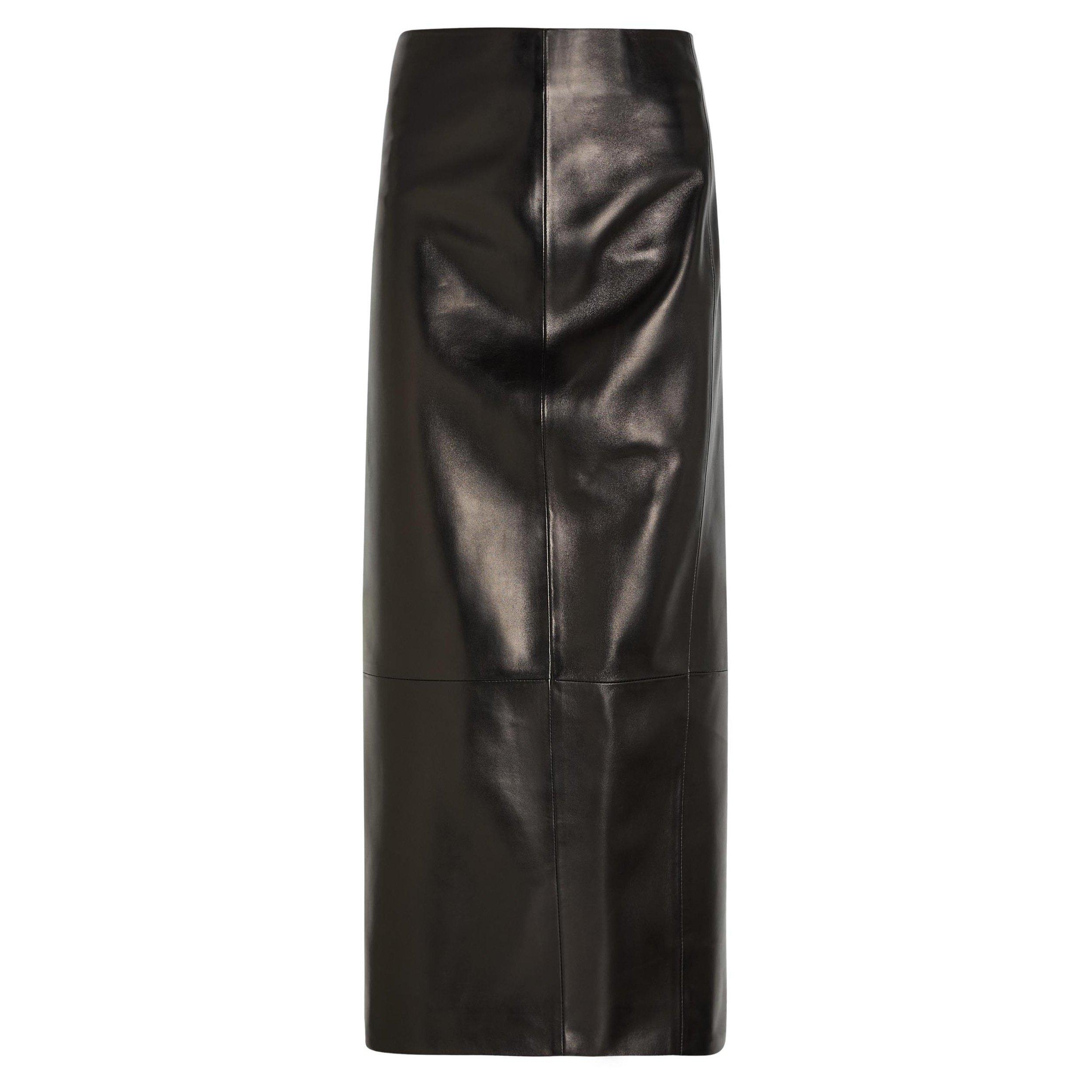 BLACK - Khaite - Women's Lyle Leather Pencil Skirt - 1