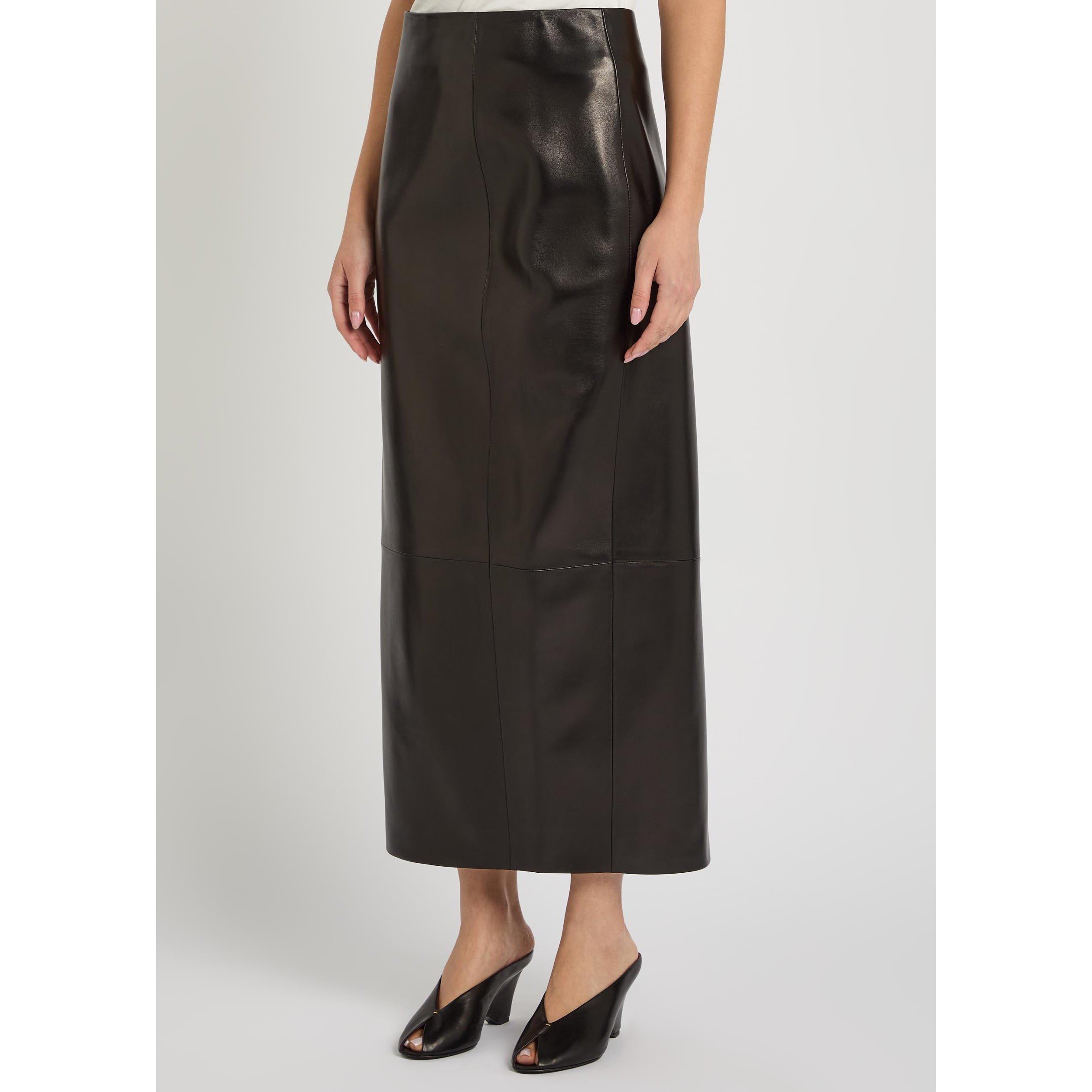 BLACK - Khaite - Women's Lyle Leather Pencil Skirt - 2