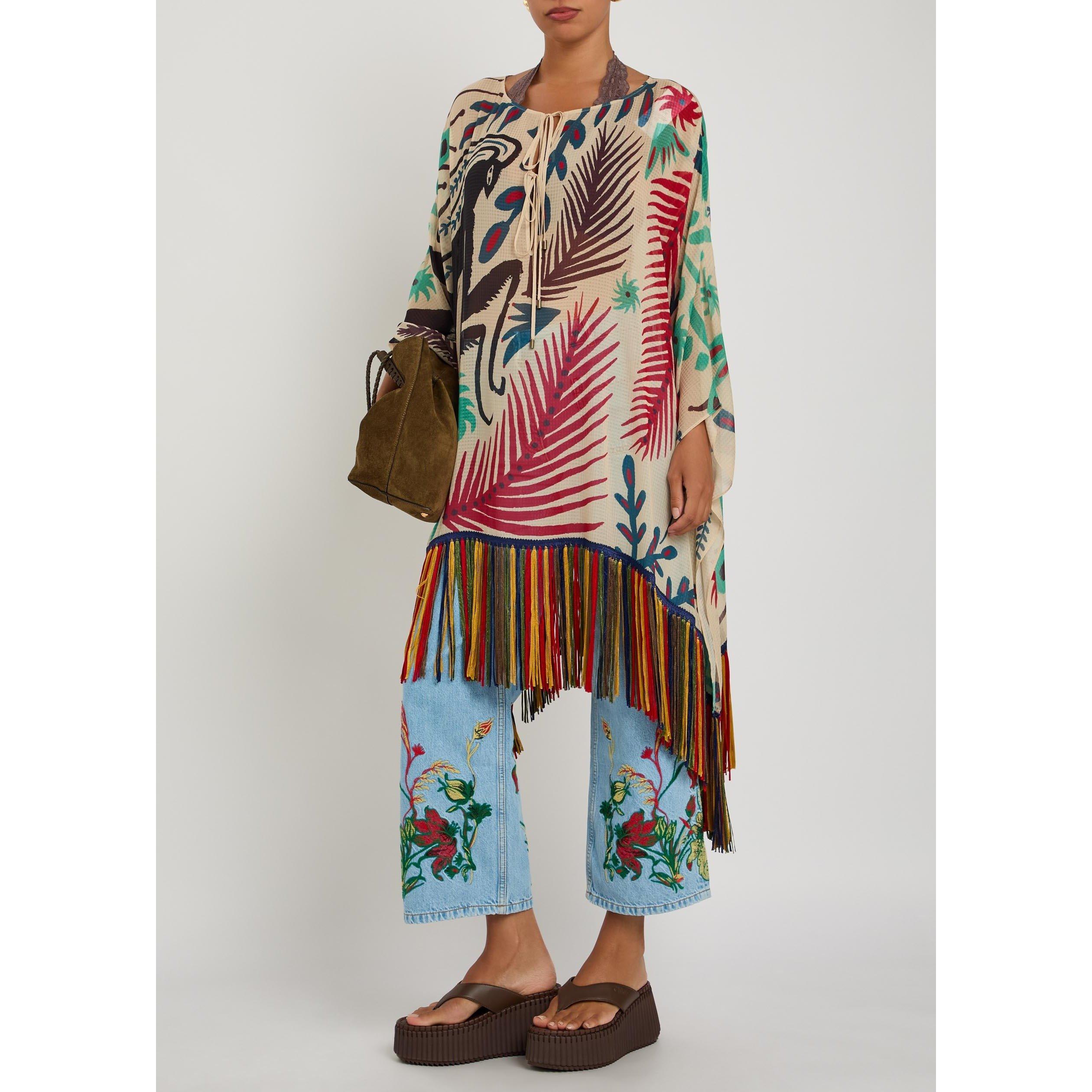 BLUE AND OTHER - Etro - Women's Cropped Embroidered Cotton Straight Leg Jeans - 5