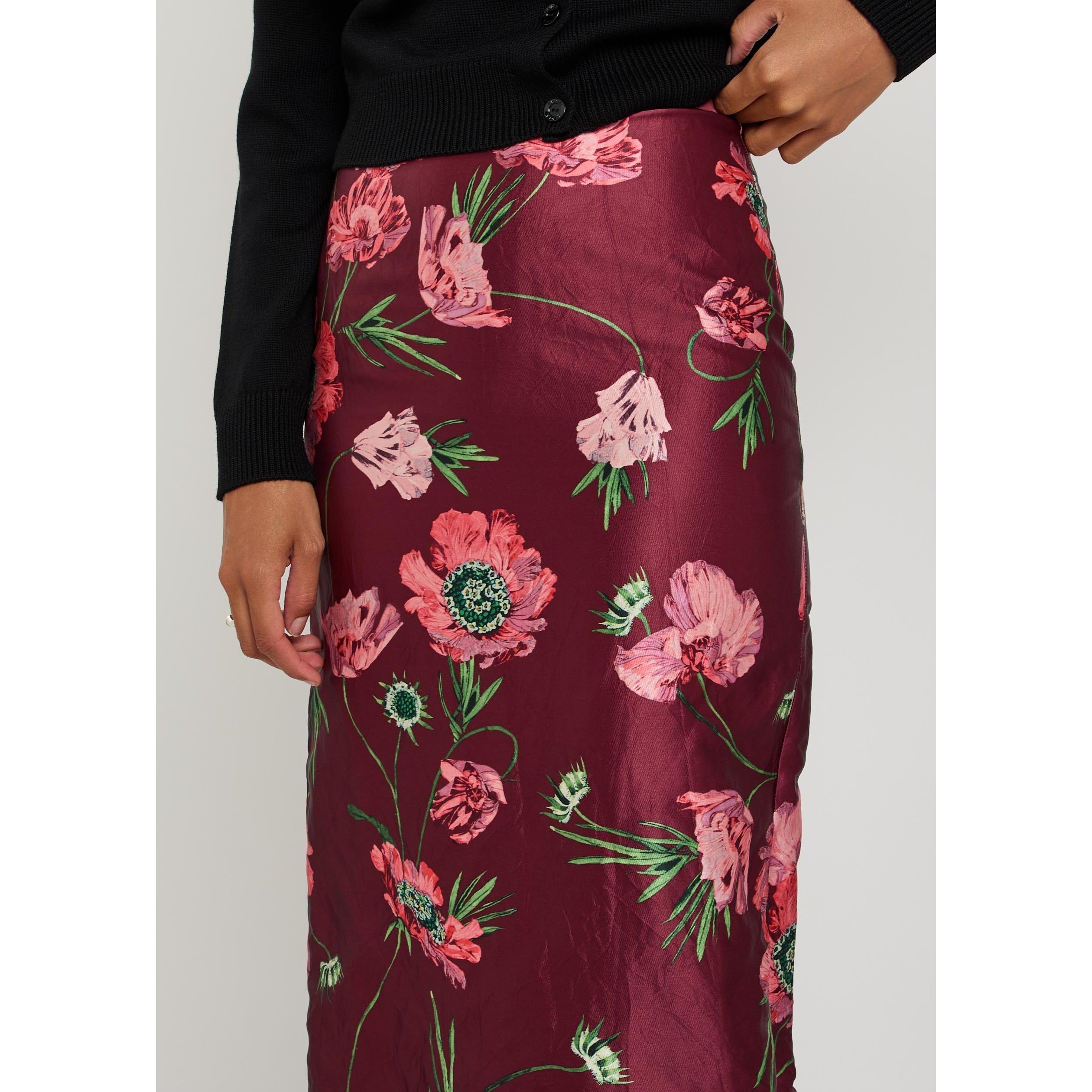 RED AND OTHER - Erdem - FLORAL TEXTURED SATIN MIDI PEN - 4