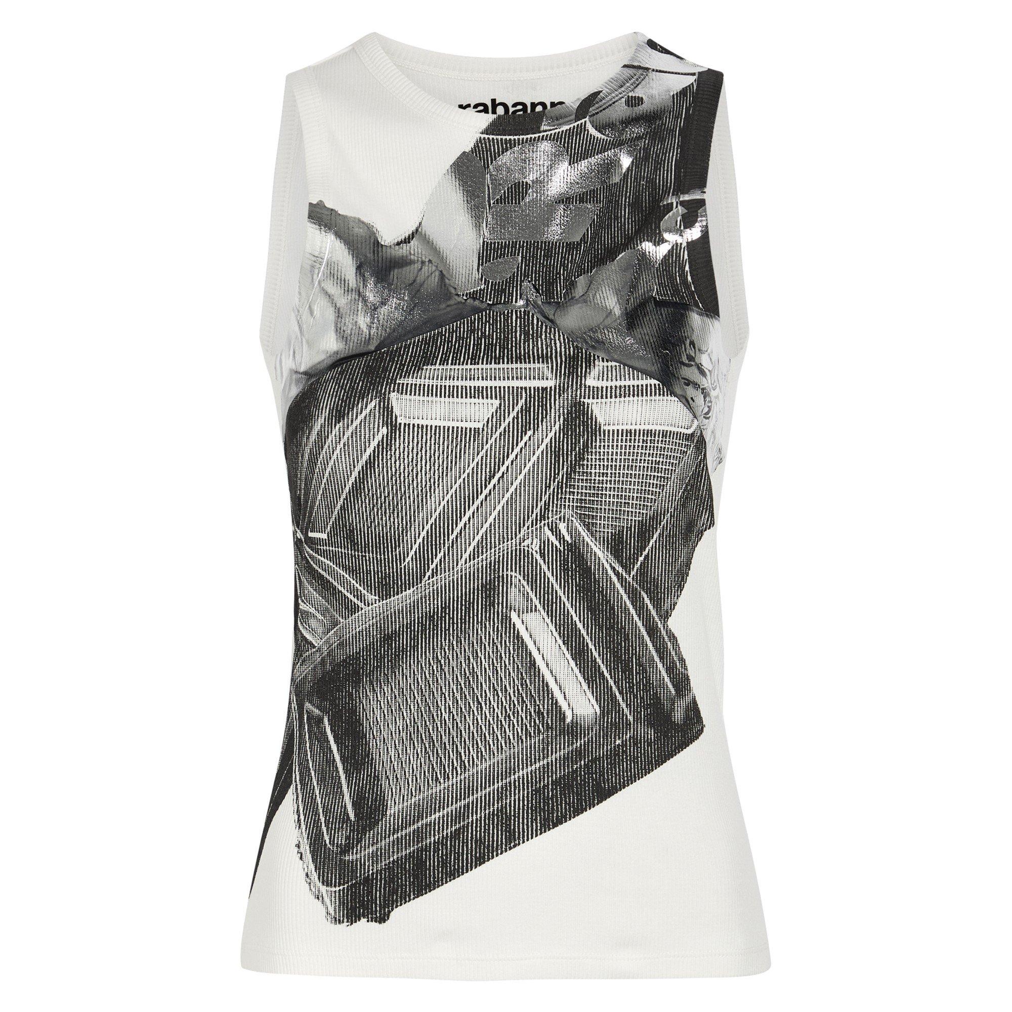 WHITE AND BLACK - Rabanne - TEE SHIRT