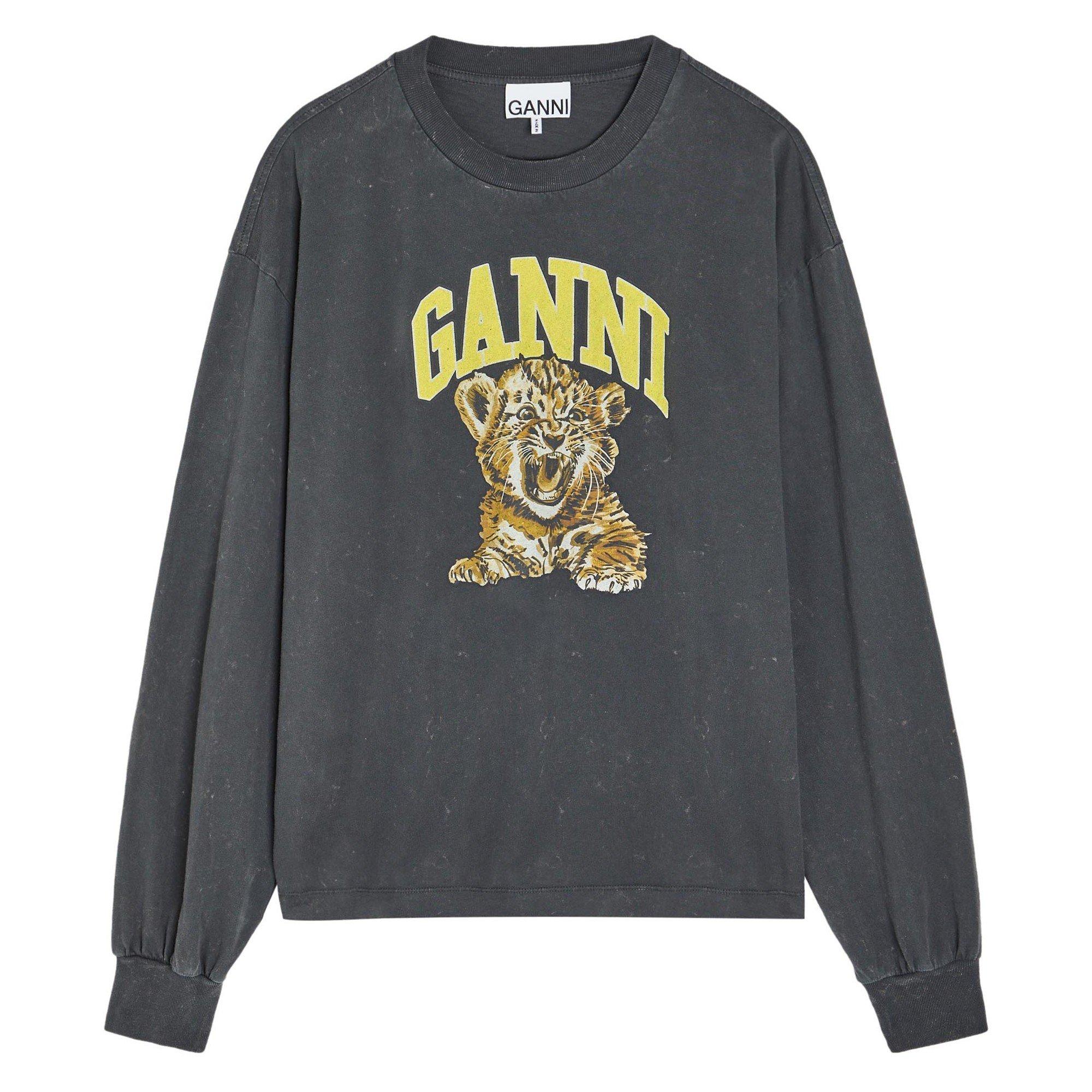 BLACK AND OTHER - Ganni - T Future Jersey LS Tiger