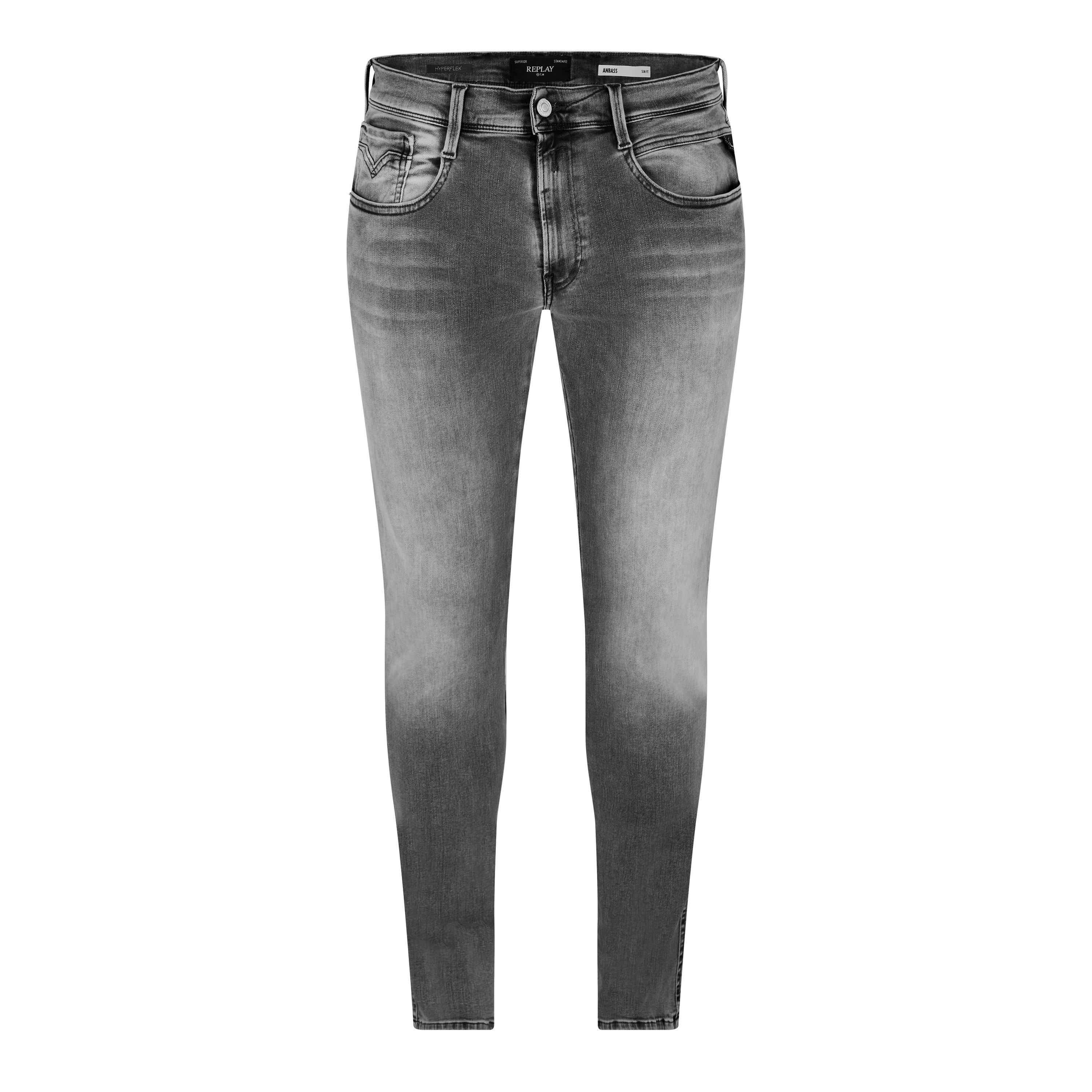 096 Grey - Replay - Hyperflex Anbass Slim Jeans - 7
