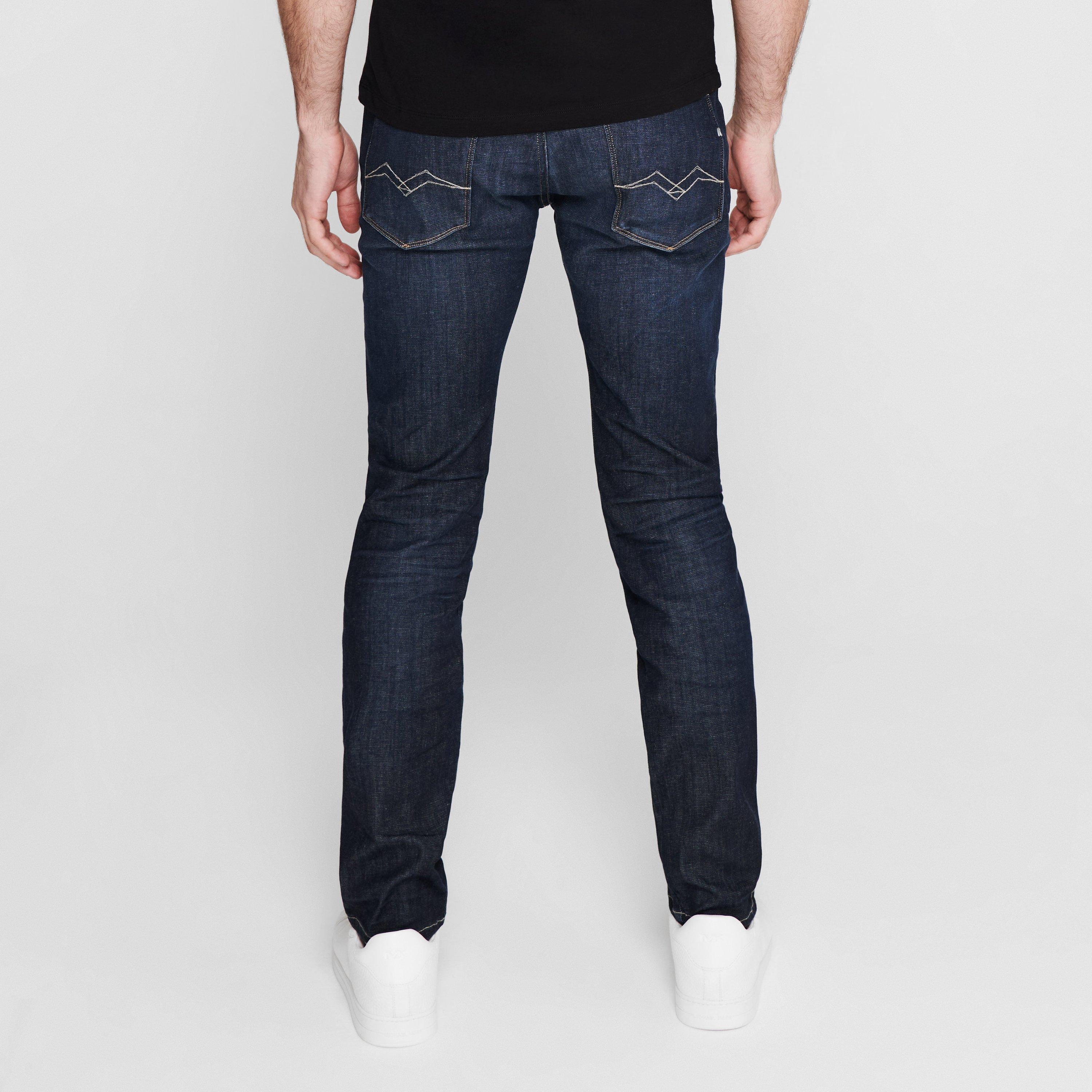 Donkerblauw 007 - Replay - Hyperflex Anbass Slim Jeans - 4