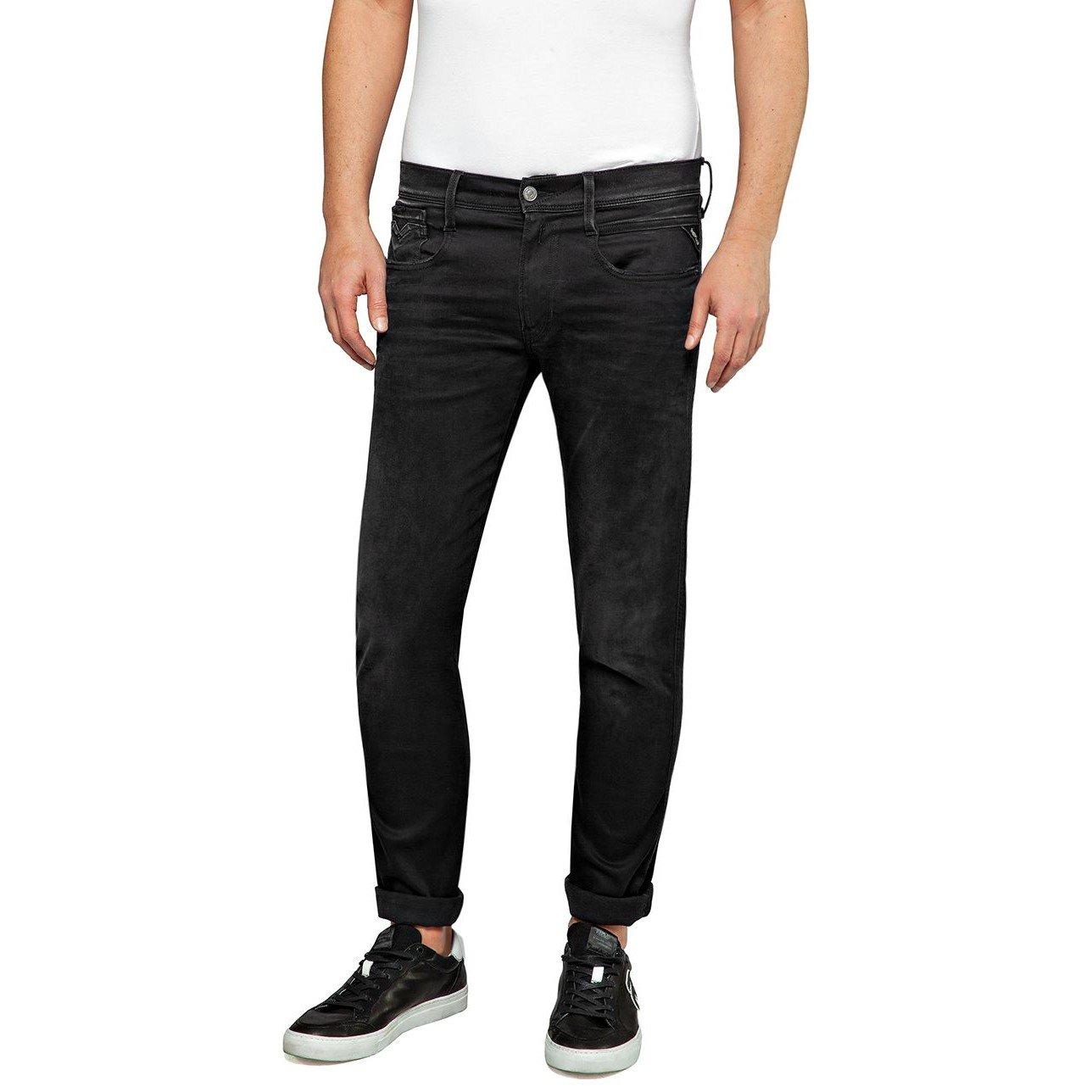 Replay Men's Hyperflex Anbass Slim Jeans - Wash Blk 098 - 38W R
