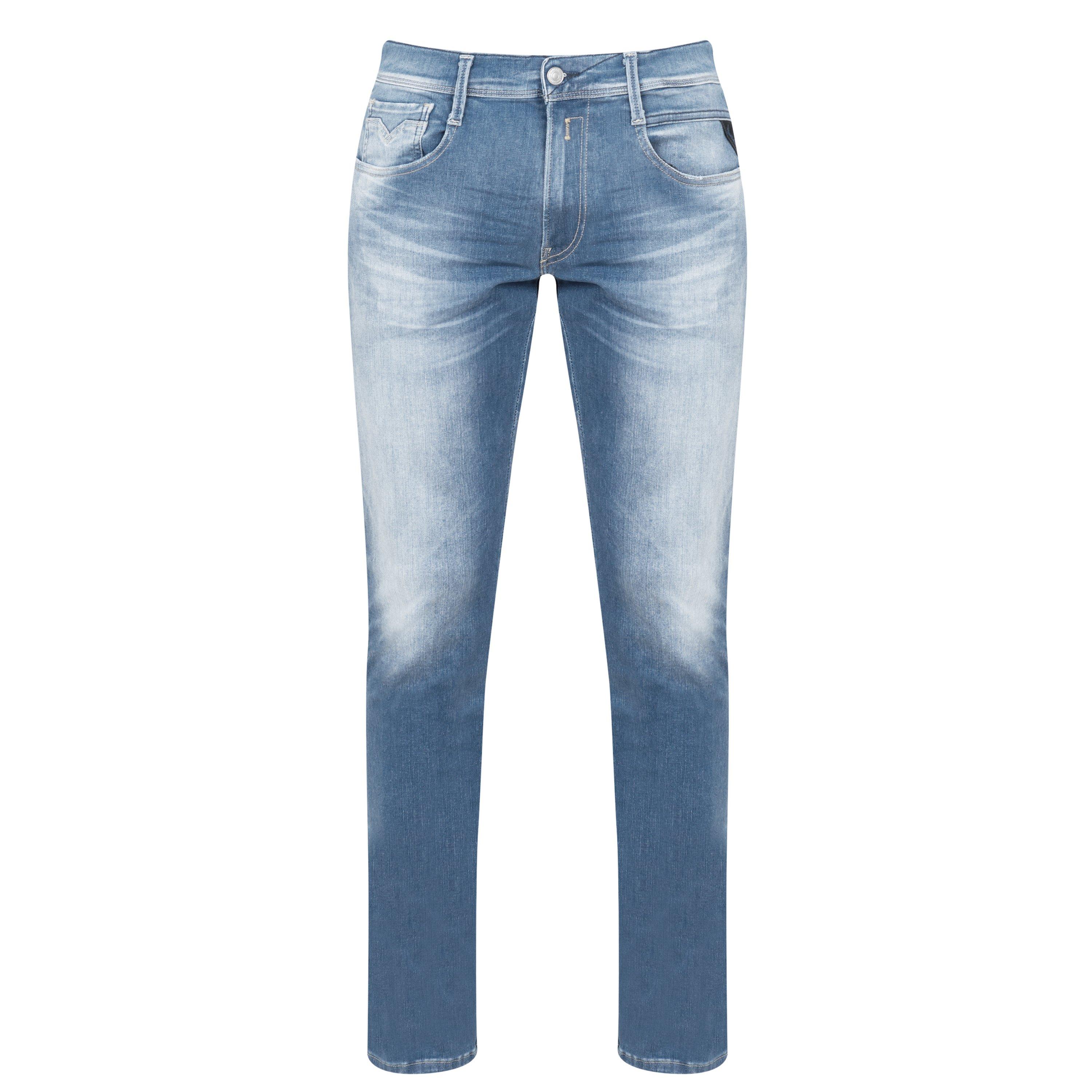 Replay Men's Hyperflex Anbass Slim Jeans - Medium Blue 009 - 32W L
