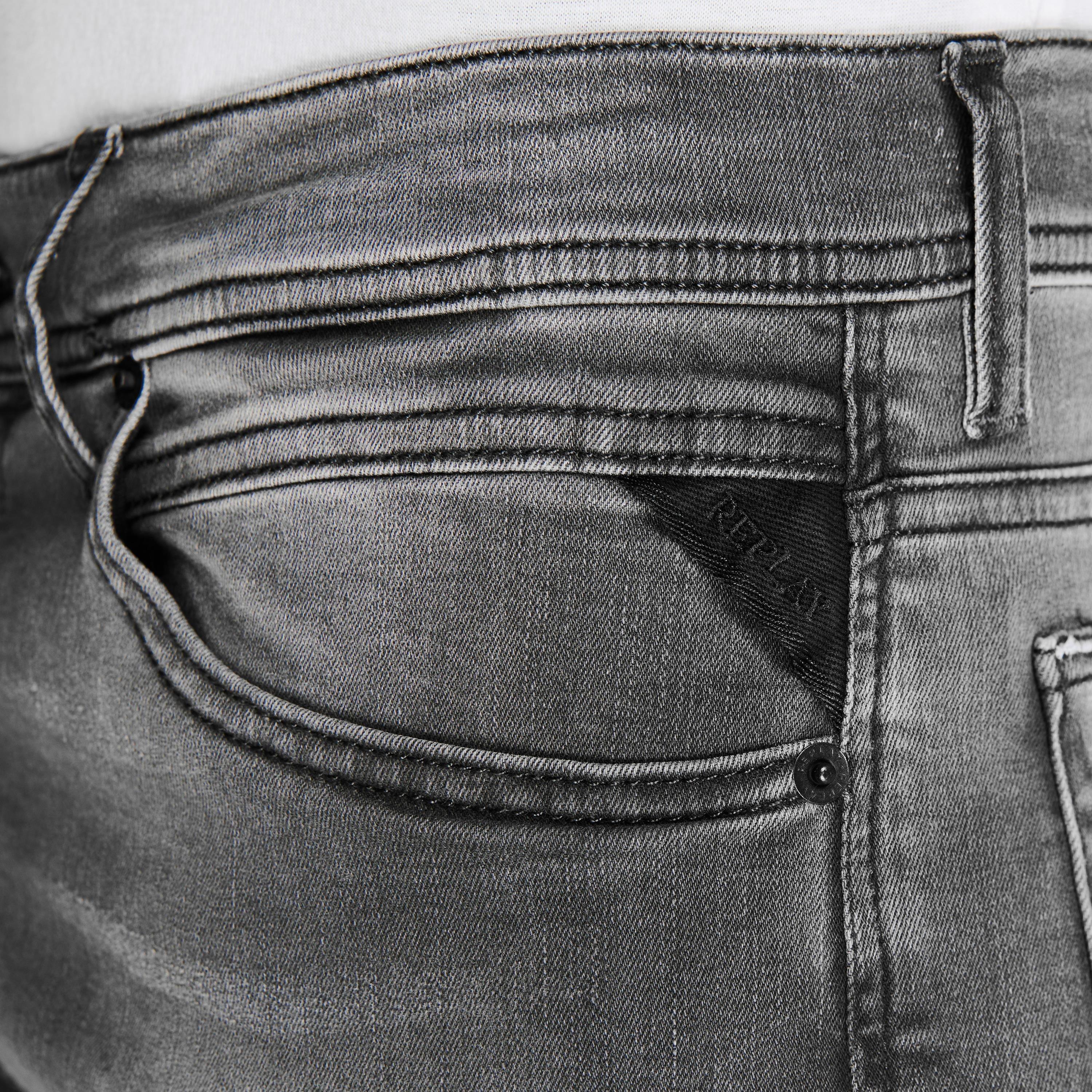 Medium Grey 096 - Replay - Titanium Stretch Slim Fit Jeans - 6