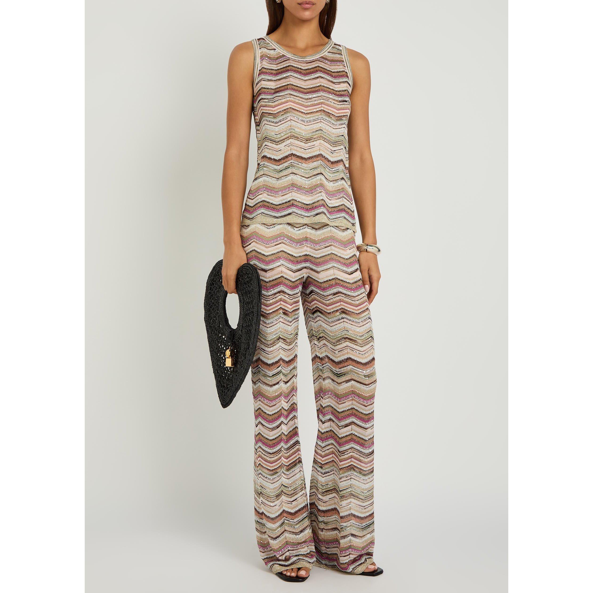 MULTICOLOURED - Missoni - Women's Embellished Round-Neck Slim-Fit Tank Top - 5