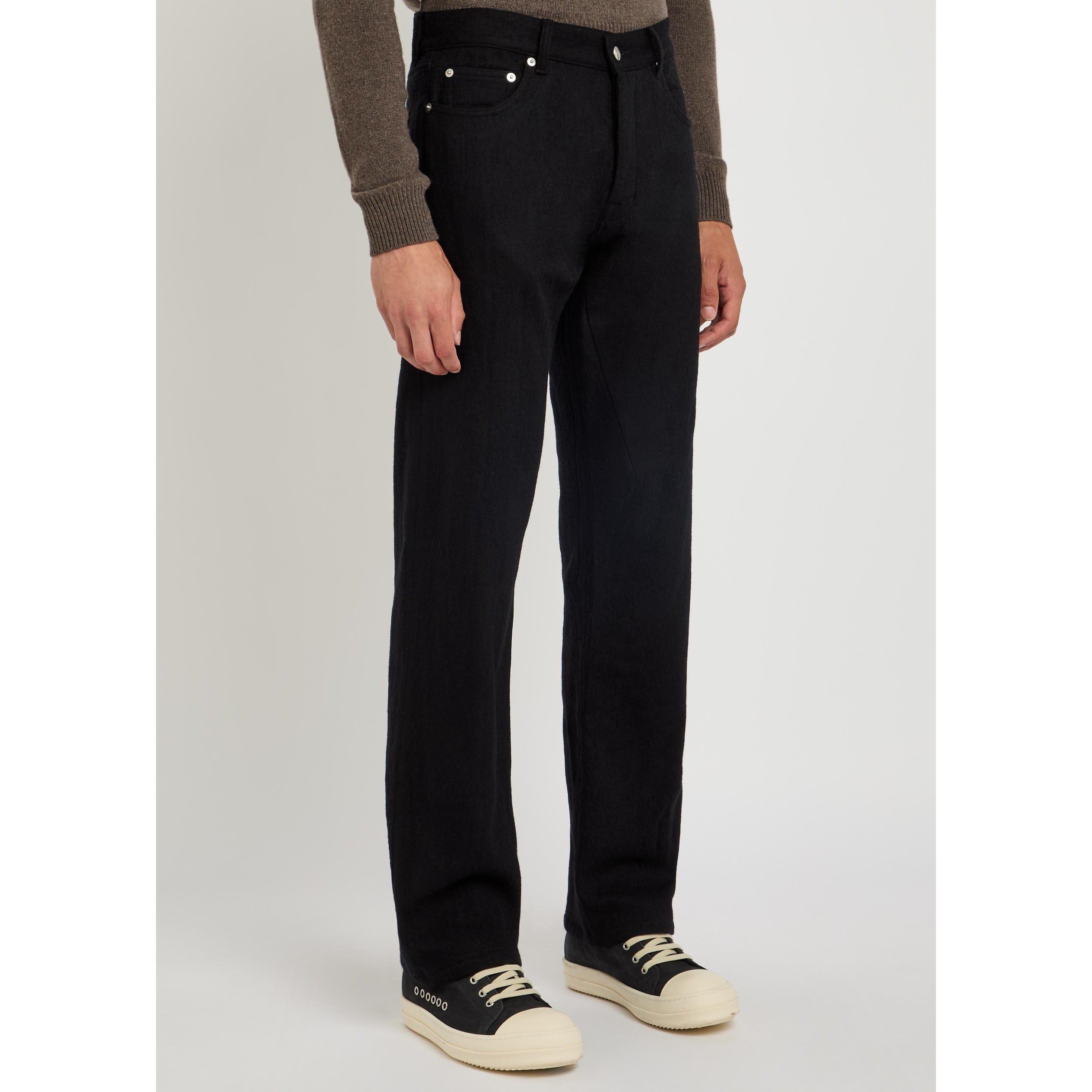 BLACK - Rick Owens - Men's Kurdt Cotton Wool Straight Jeans - 2