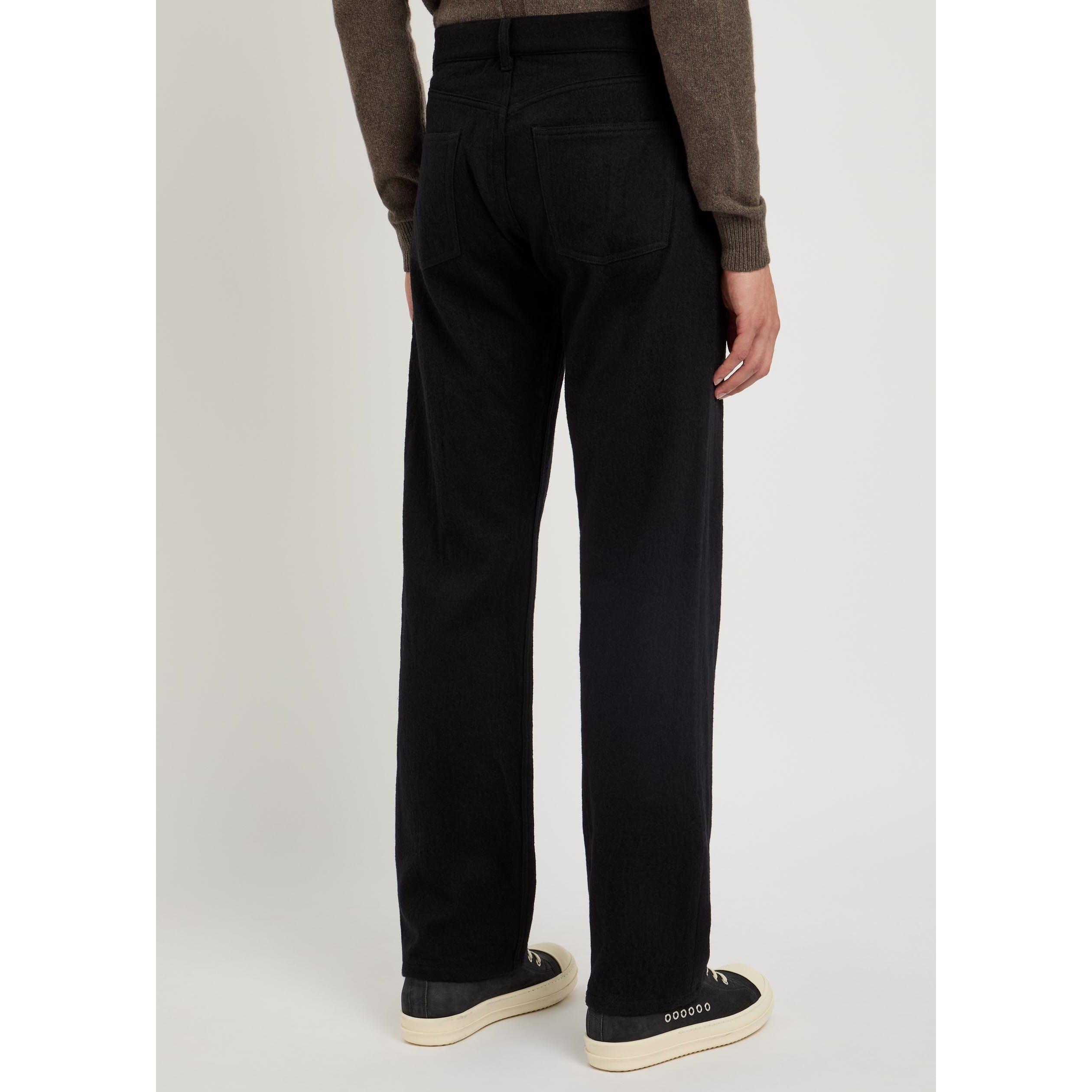 BLACK - Rick Owens - Men's Kurdt Cotton Wool Straight Jeans - 3