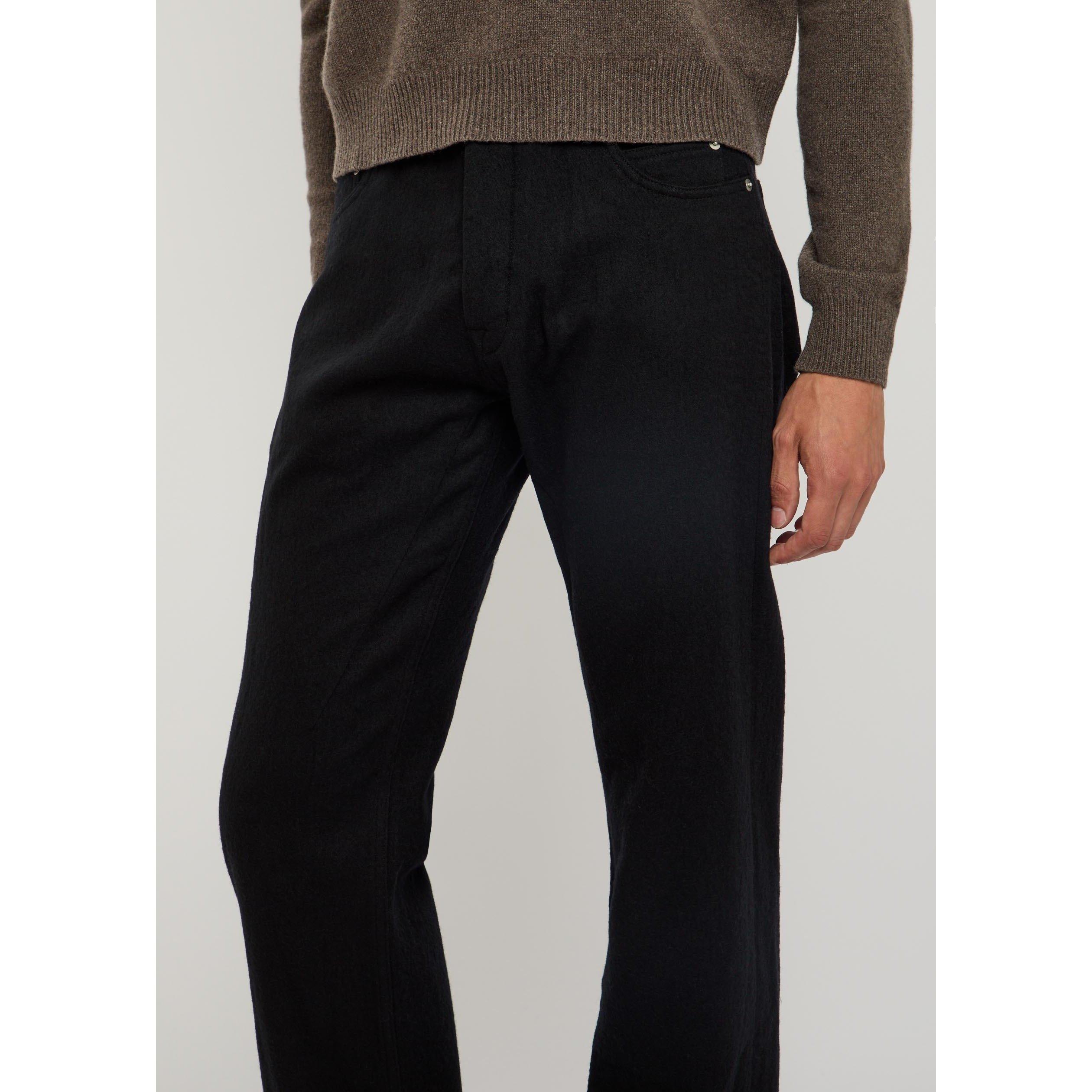 BLACK - Rick Owens - Men's Kurdt Cotton Wool Straight Jeans - 4