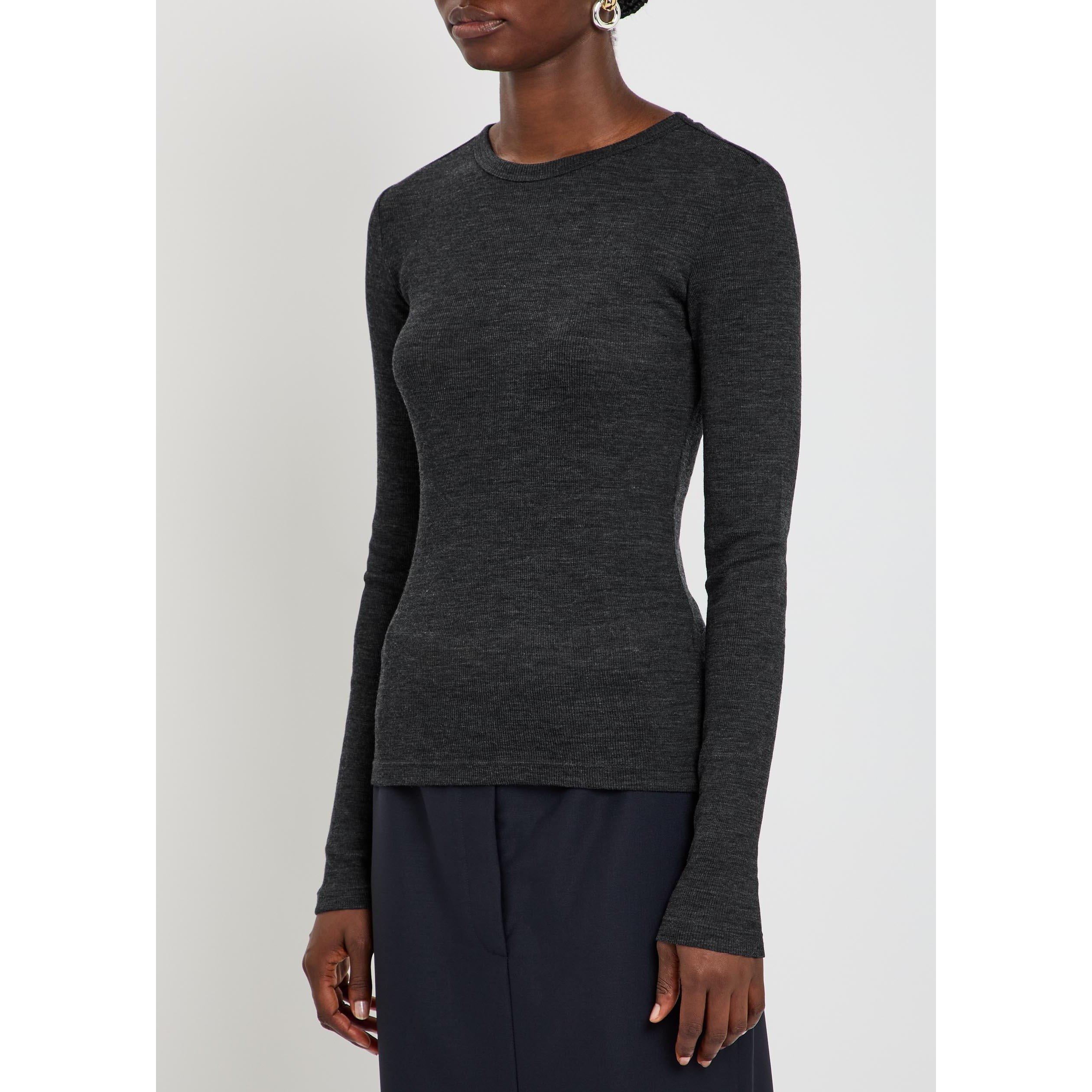 BLACK - Rohe - FINE MERINO RIB LONG SLEEVE - 2