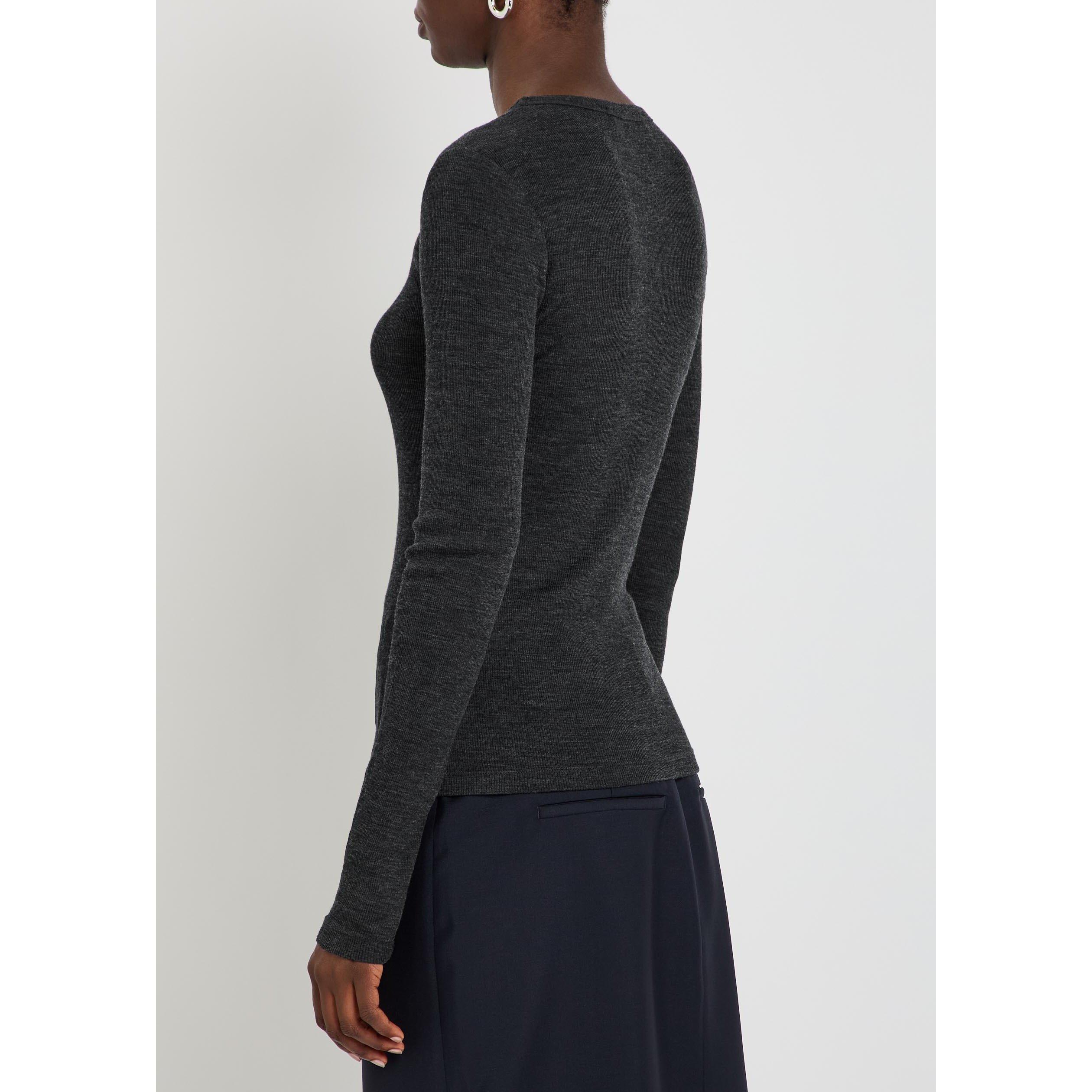 BLACK - Rohe - FINE MERINO RIB LONG SLEEVE - 3