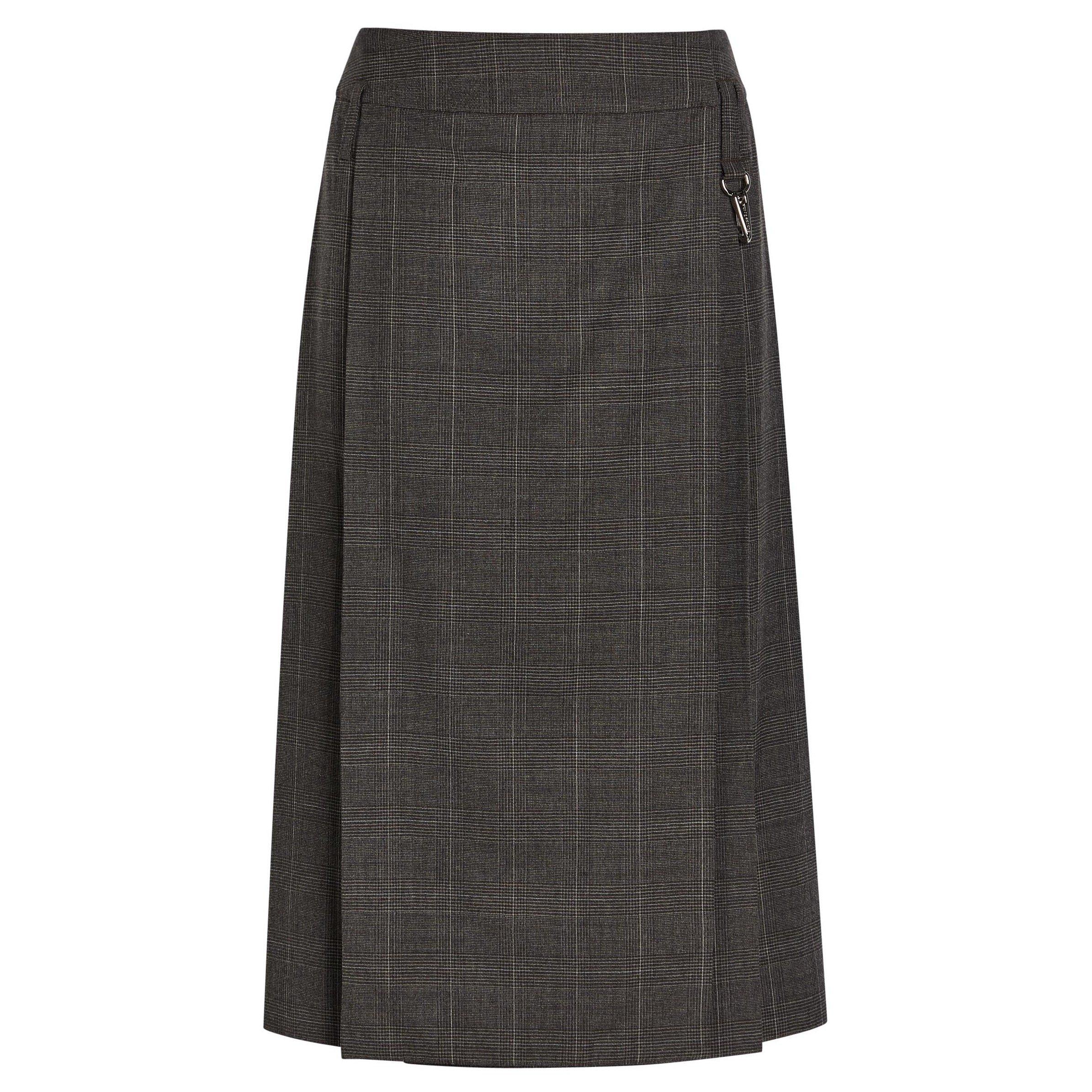 DARK BROWN - Simone Rocha - Women's Tailored Clip Kilt Check Wool A-Line Skirt - 1