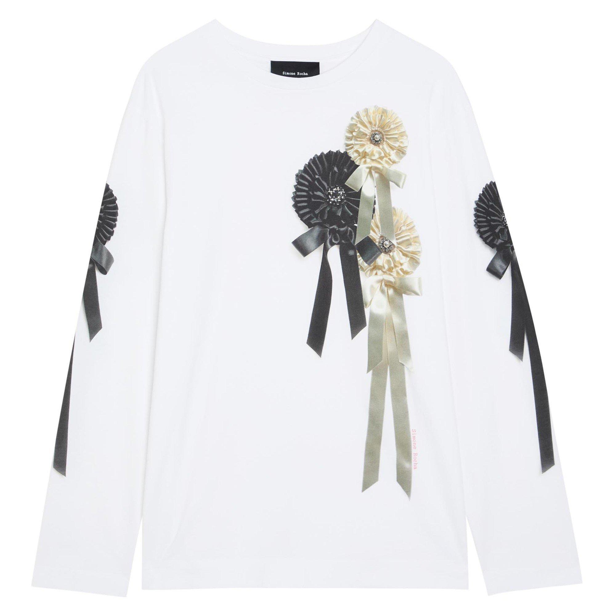 Simone Rocha RIBBON ROSETTE PRINT LONG SLEE