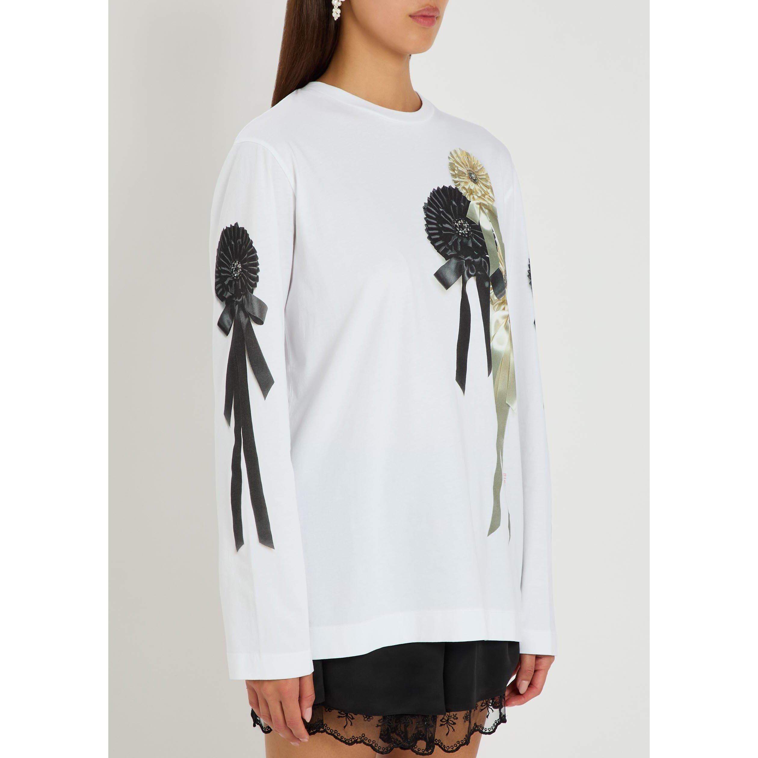 WHITE - Simone Rocha - RIBBON ROSETTE PRINT LONG SLEE - 2
