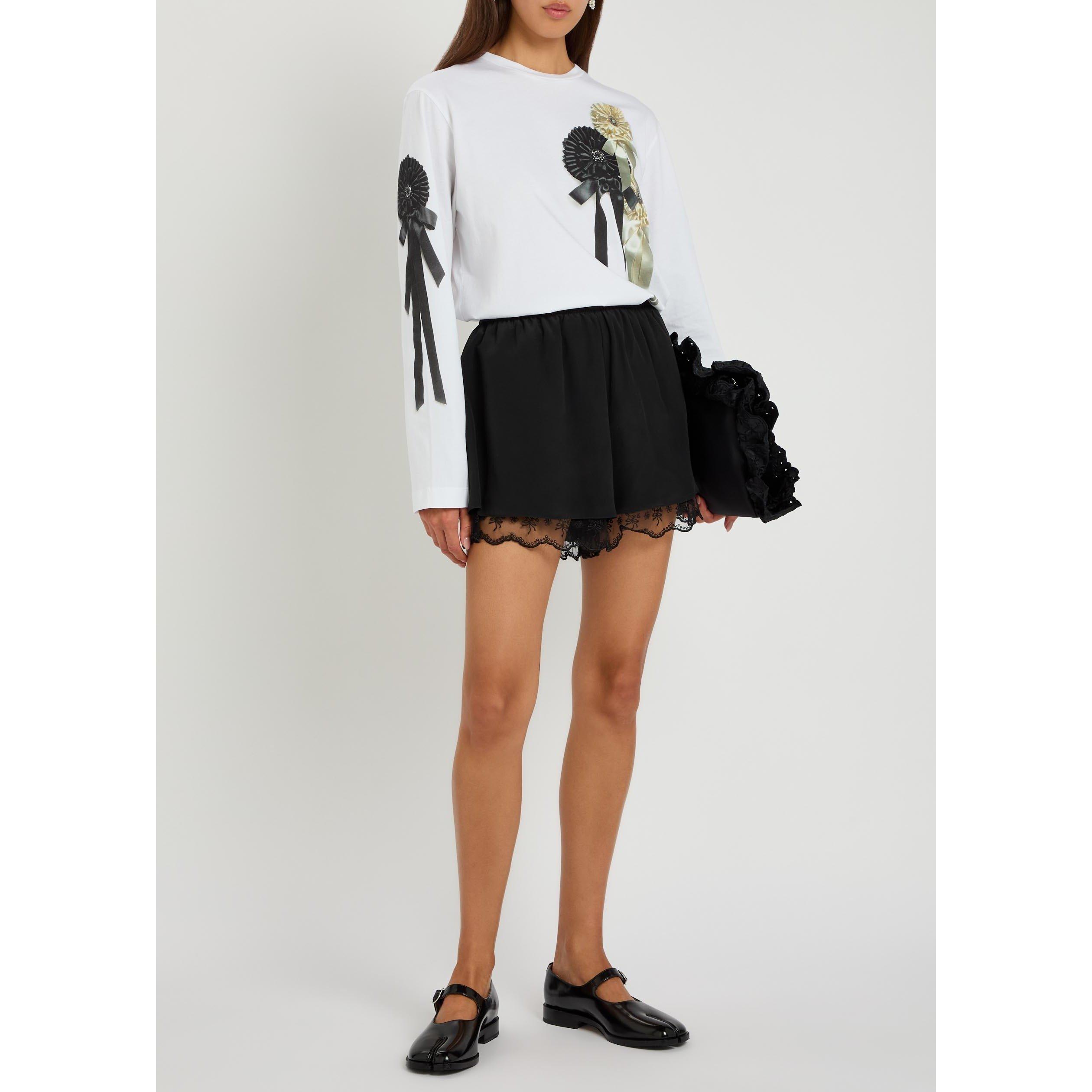 WHITE - Simone Rocha - RIBBON ROSETTE PRINT LONG SLEE - 5