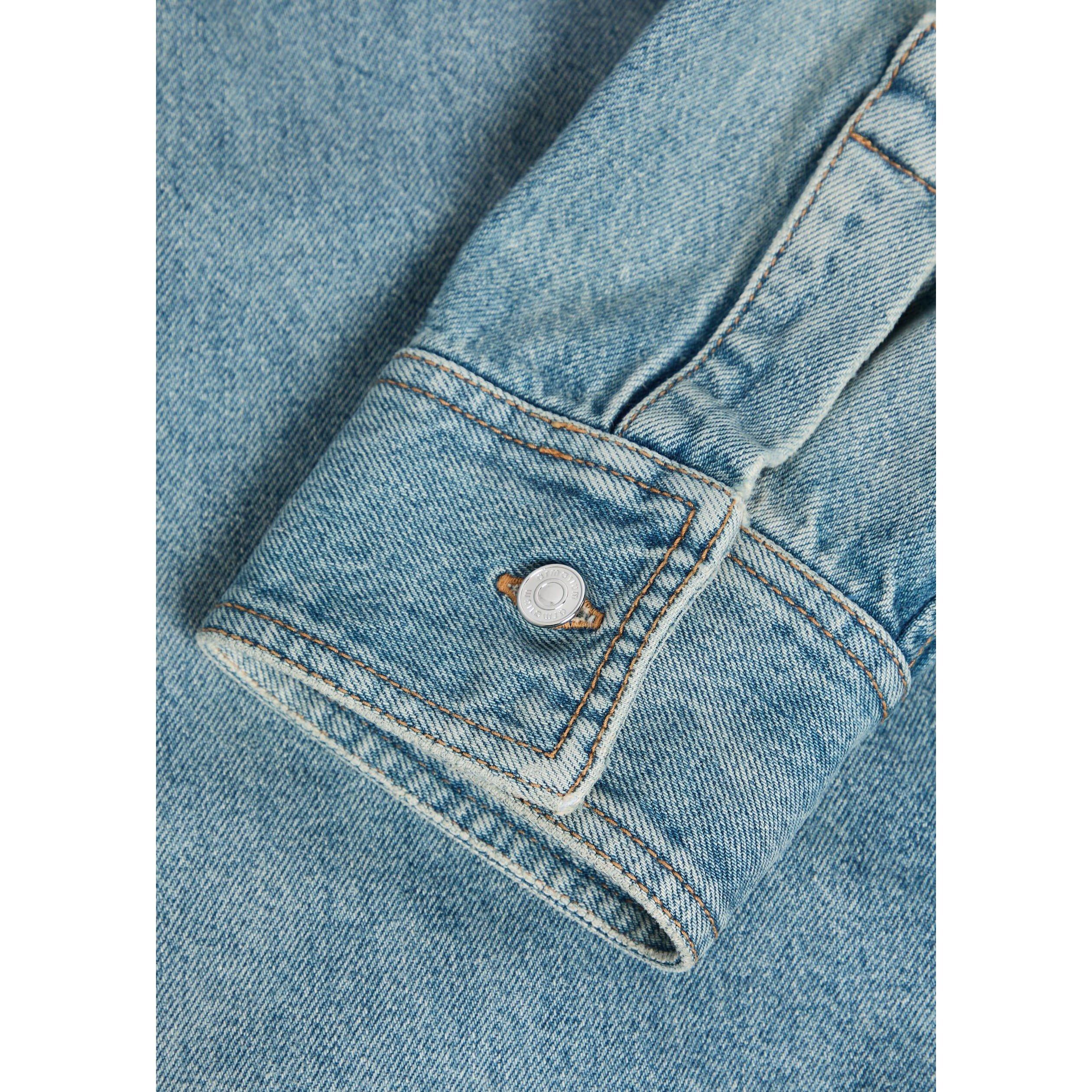 BLUE - Armarium - Women's Jack Cotton Long-Sleeve Oversized-Fit Denim Shirt - 4